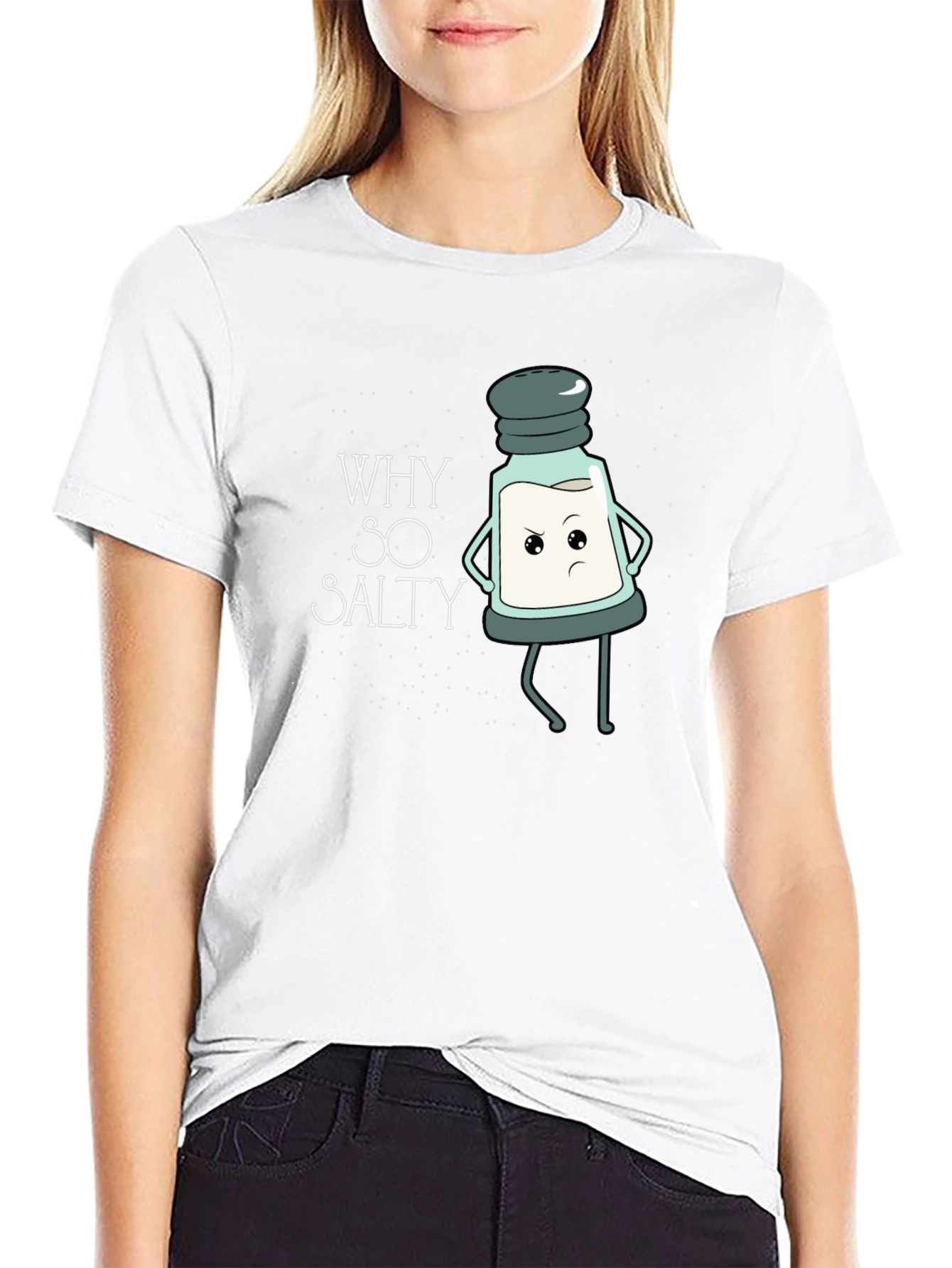 Why So Salty T-Shirt, Funny Cartoon Salt Shaker Tee - 9