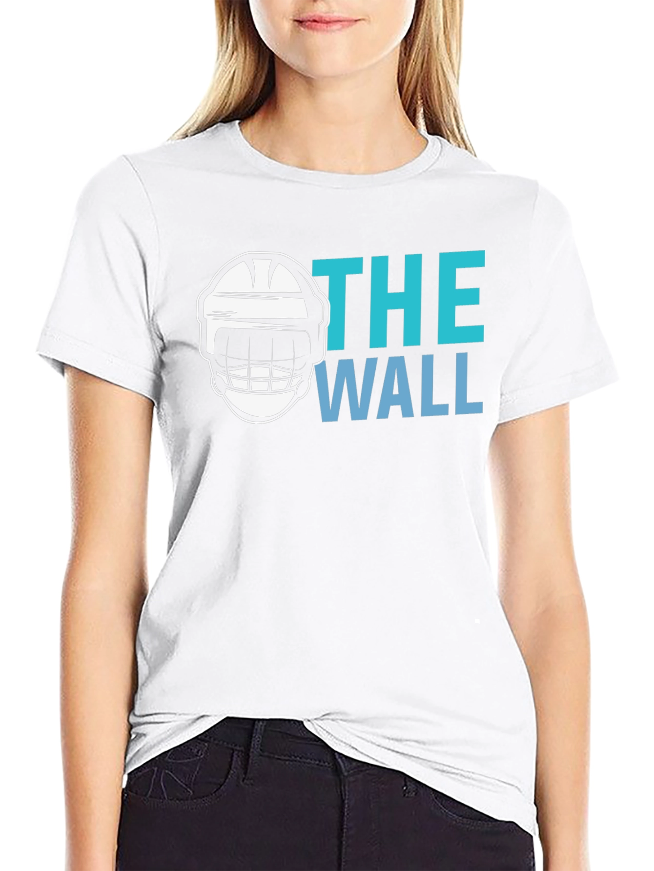 Black The Wall Hockey Goalie T-Shirt - Black Cotton Tee view 9