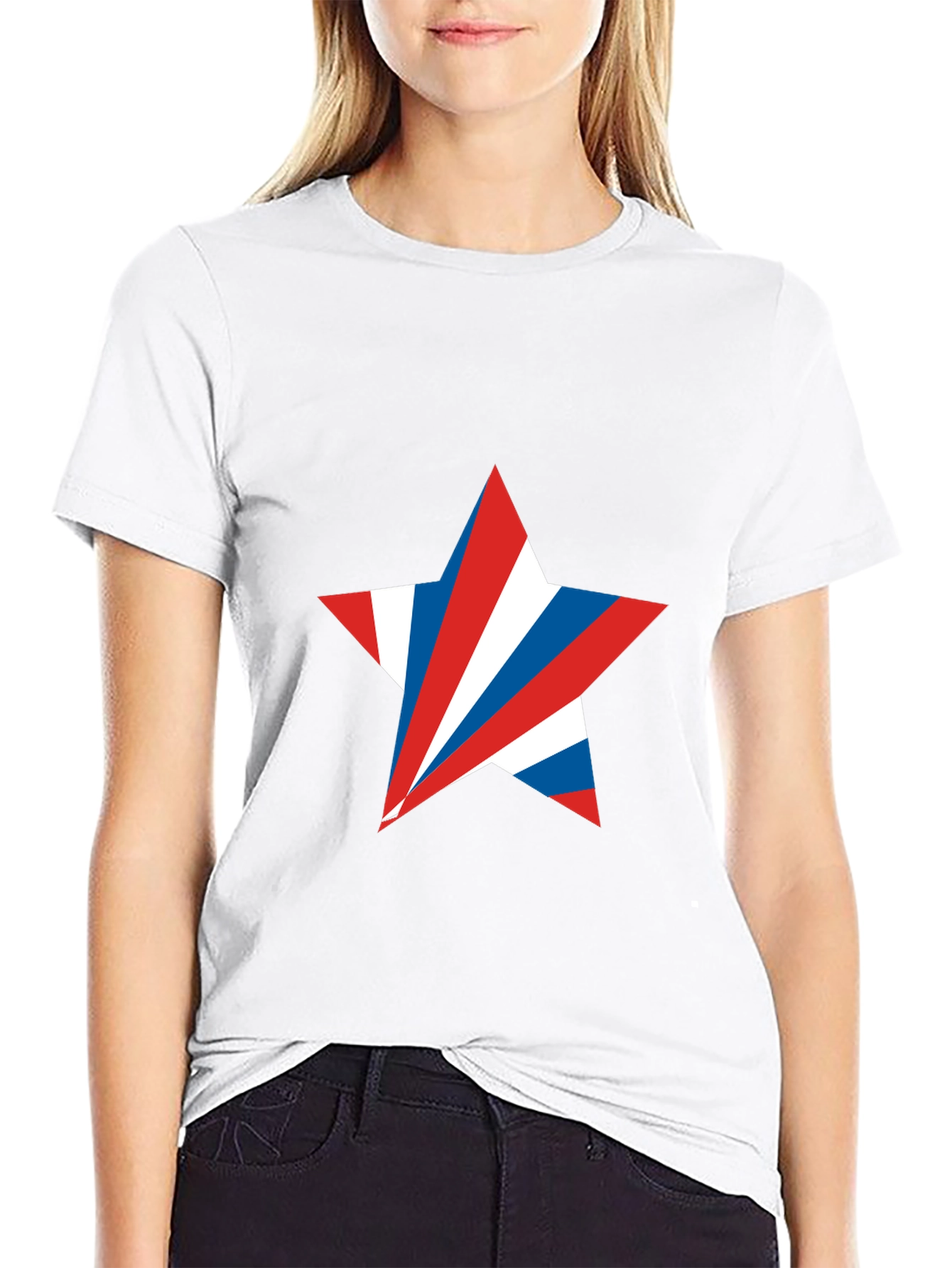 Black Patriotic Star Graphic Tee - Black view 9