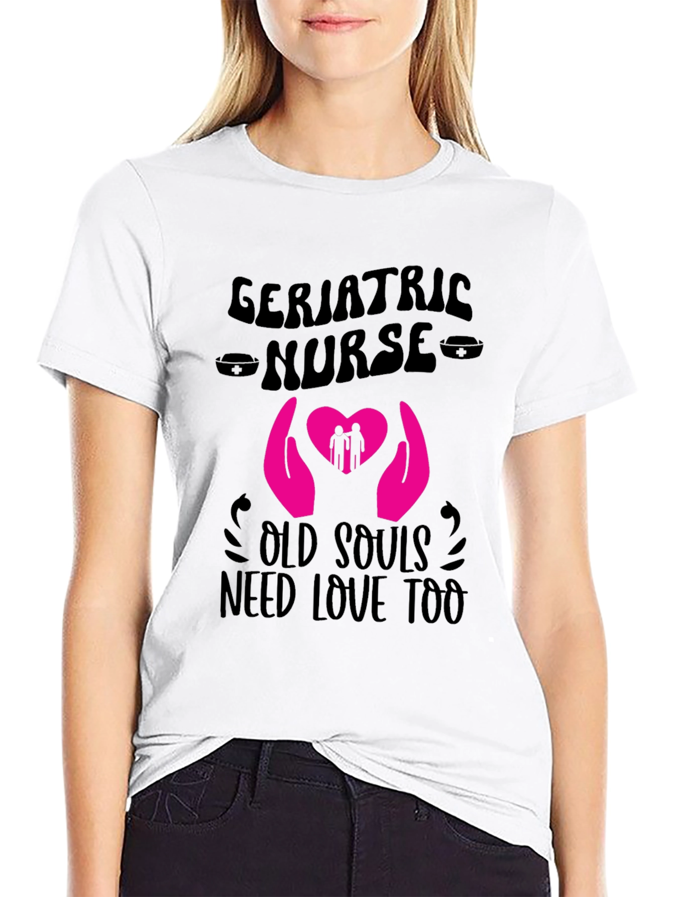 Black Geriatric Nurse Old Souls T-Shirt view 9
