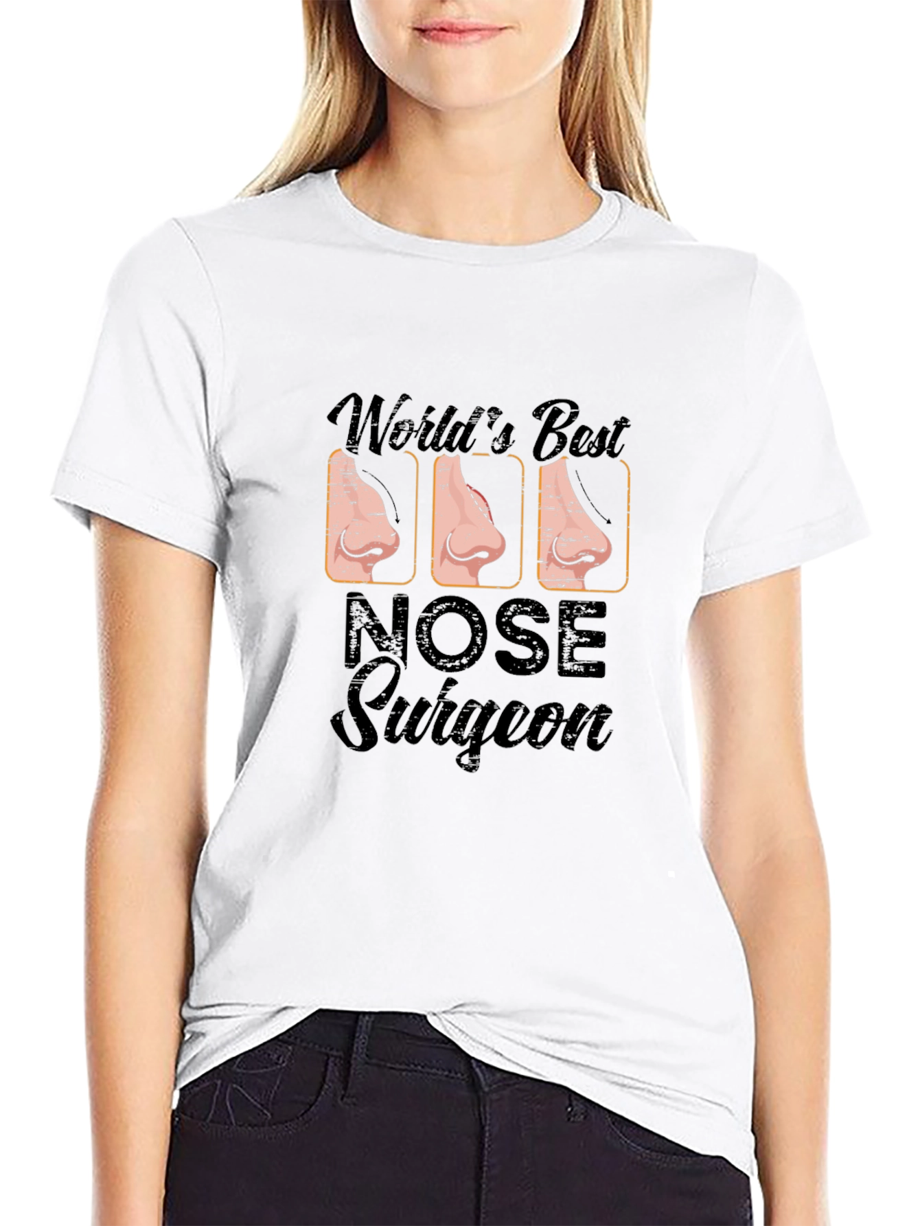 Black World's Best Nose Surgeon T-Shirt - Black view 9