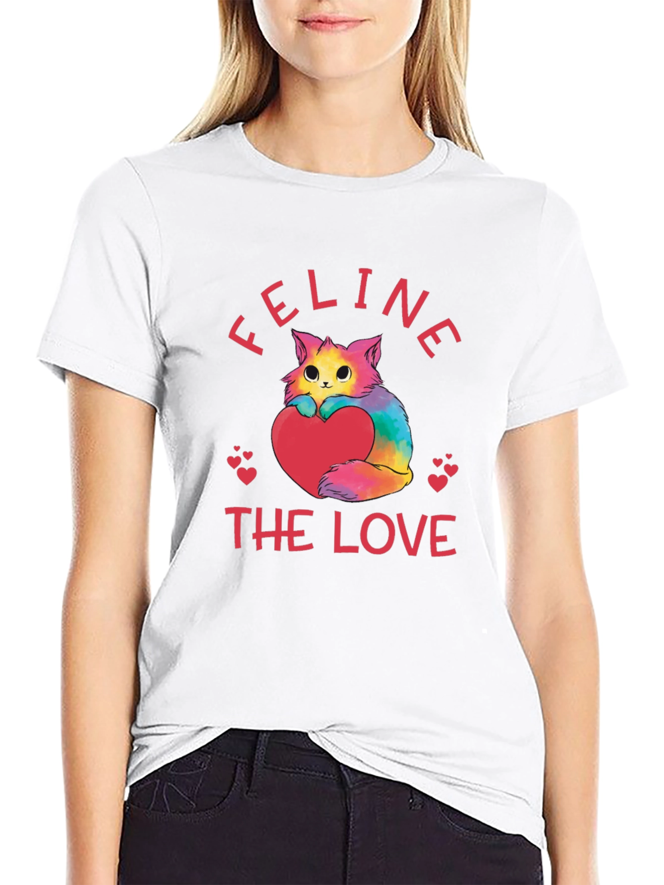 Black Feline The Love Graphic T-Shirt view 9