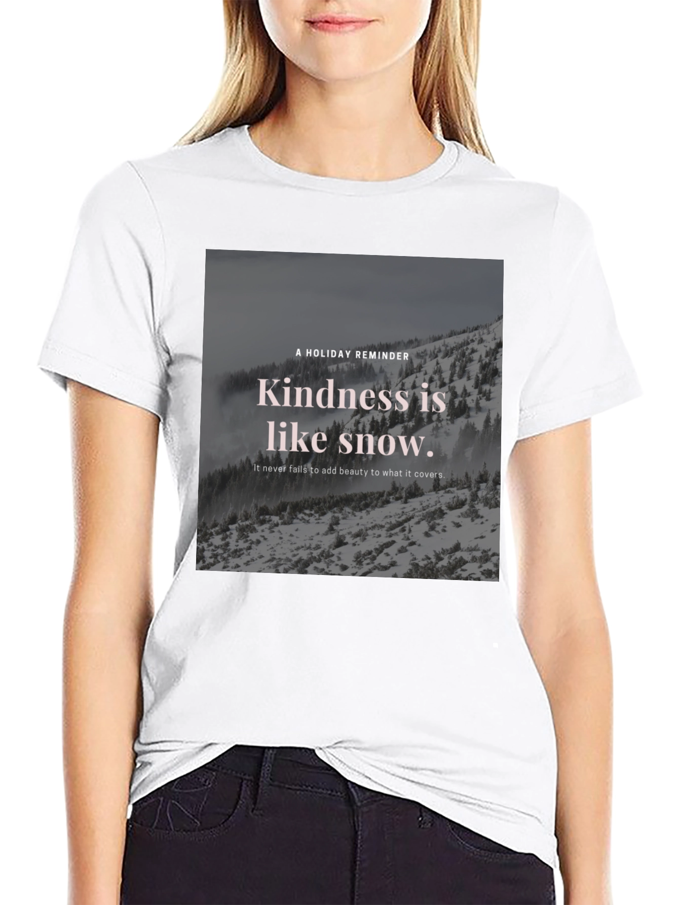 Black Kindness Snow T-Shirt view 9