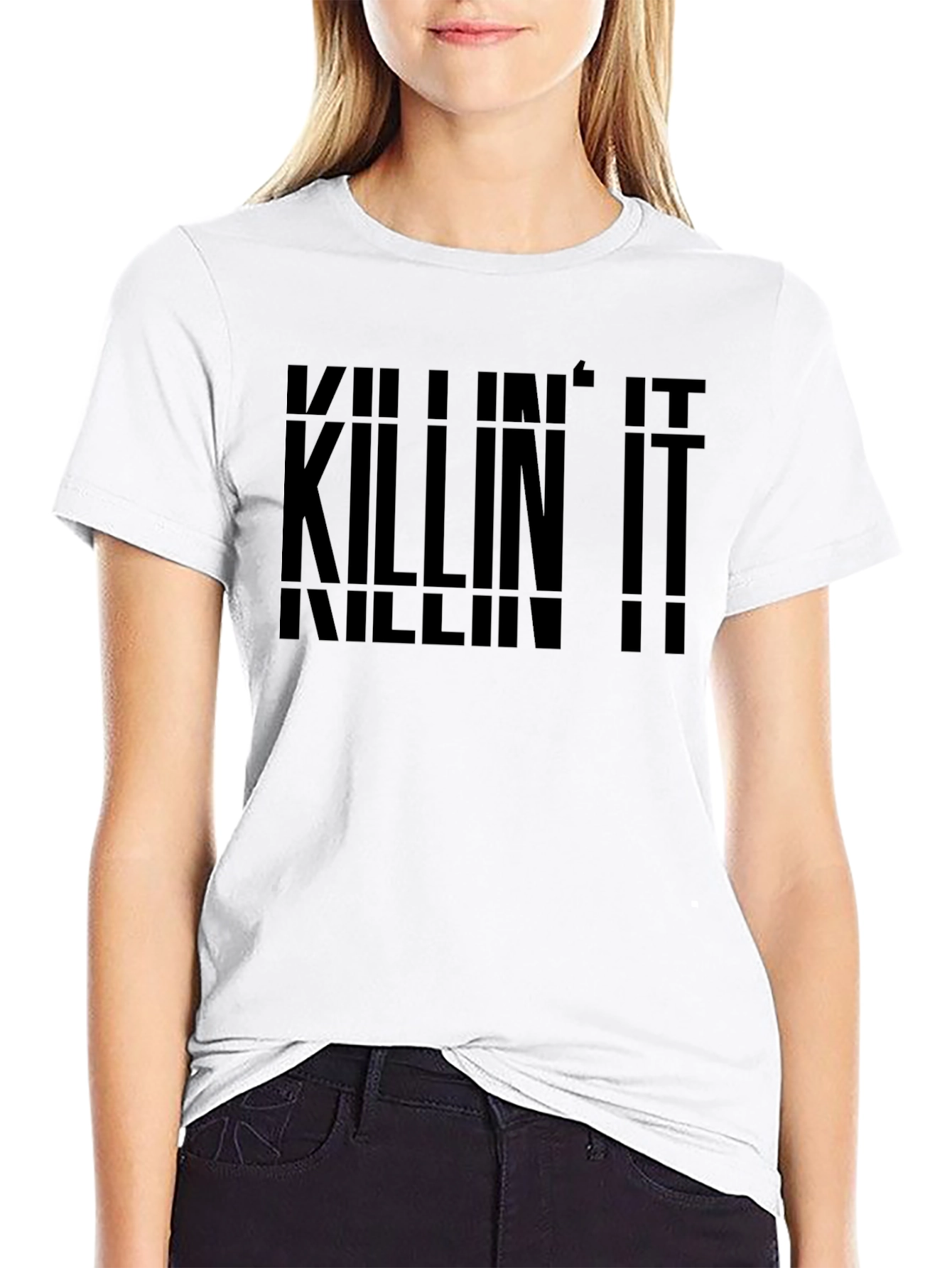 Black Killin' It Black Graphic Tee view 9