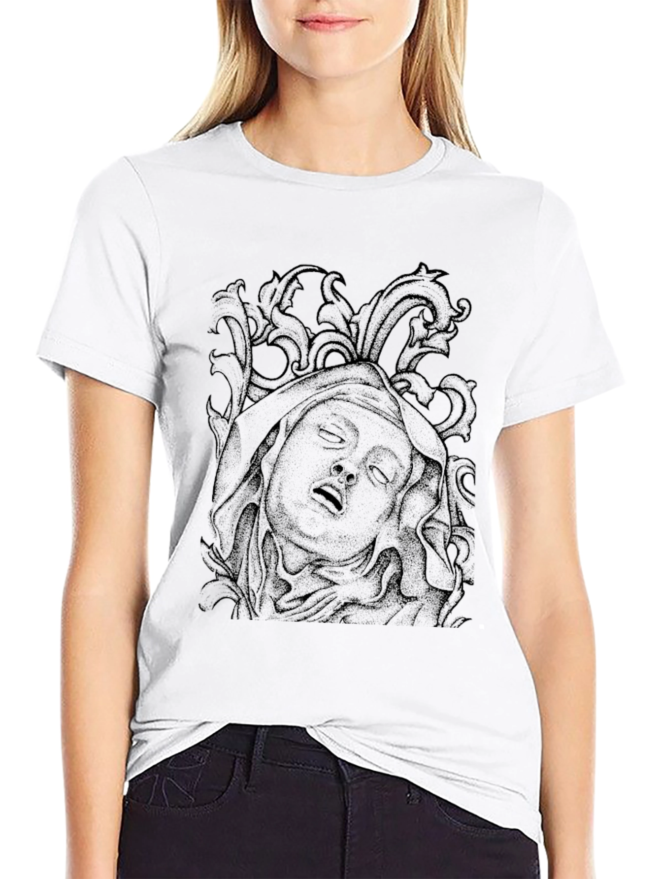 Black Dark Art Graphic Tee view 9