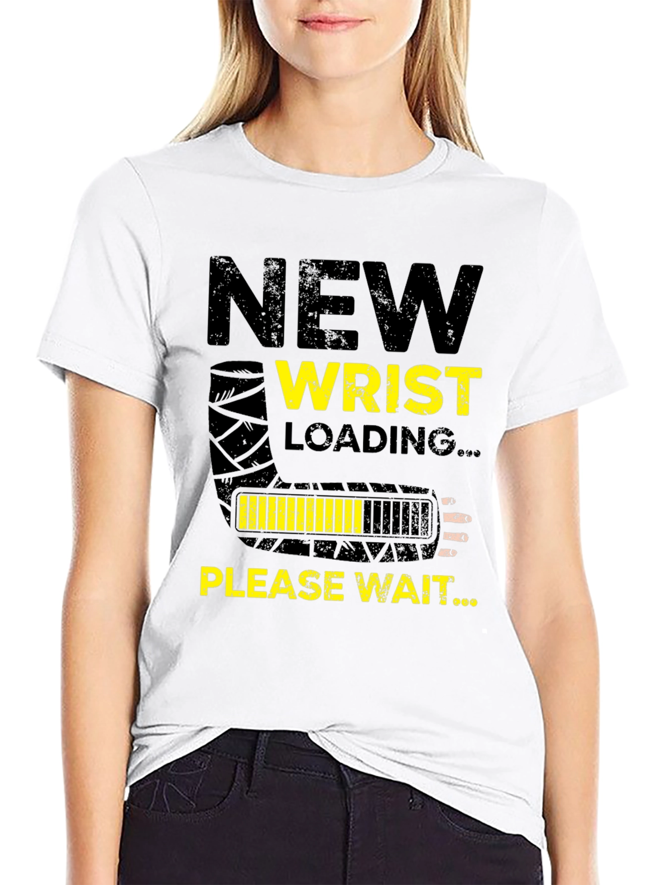 Black New Wrist Loading Funny Graphic T-Shirt view 9