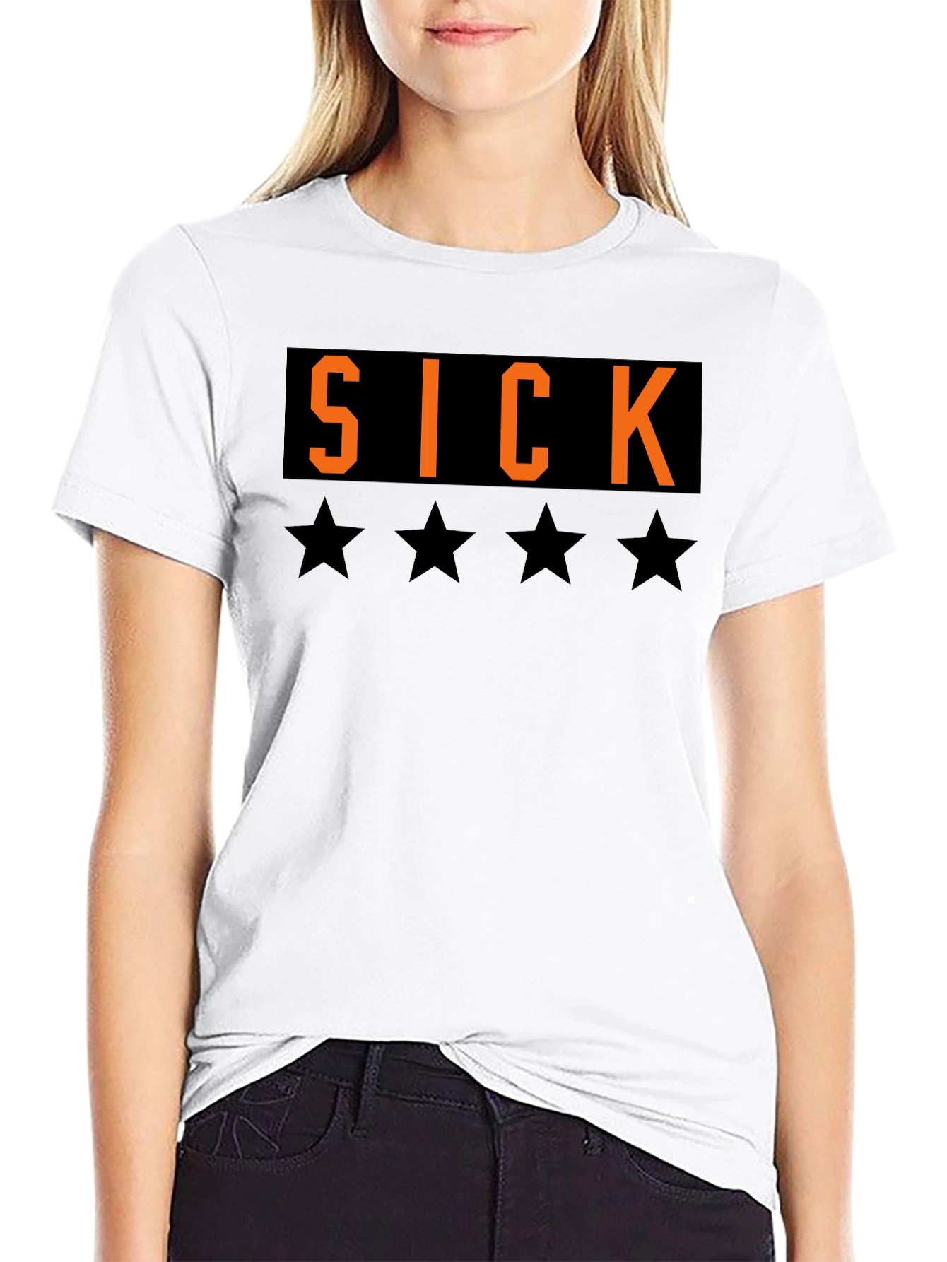 Black SICK T-Shirt - Black Tee with Bold Graphic view 9