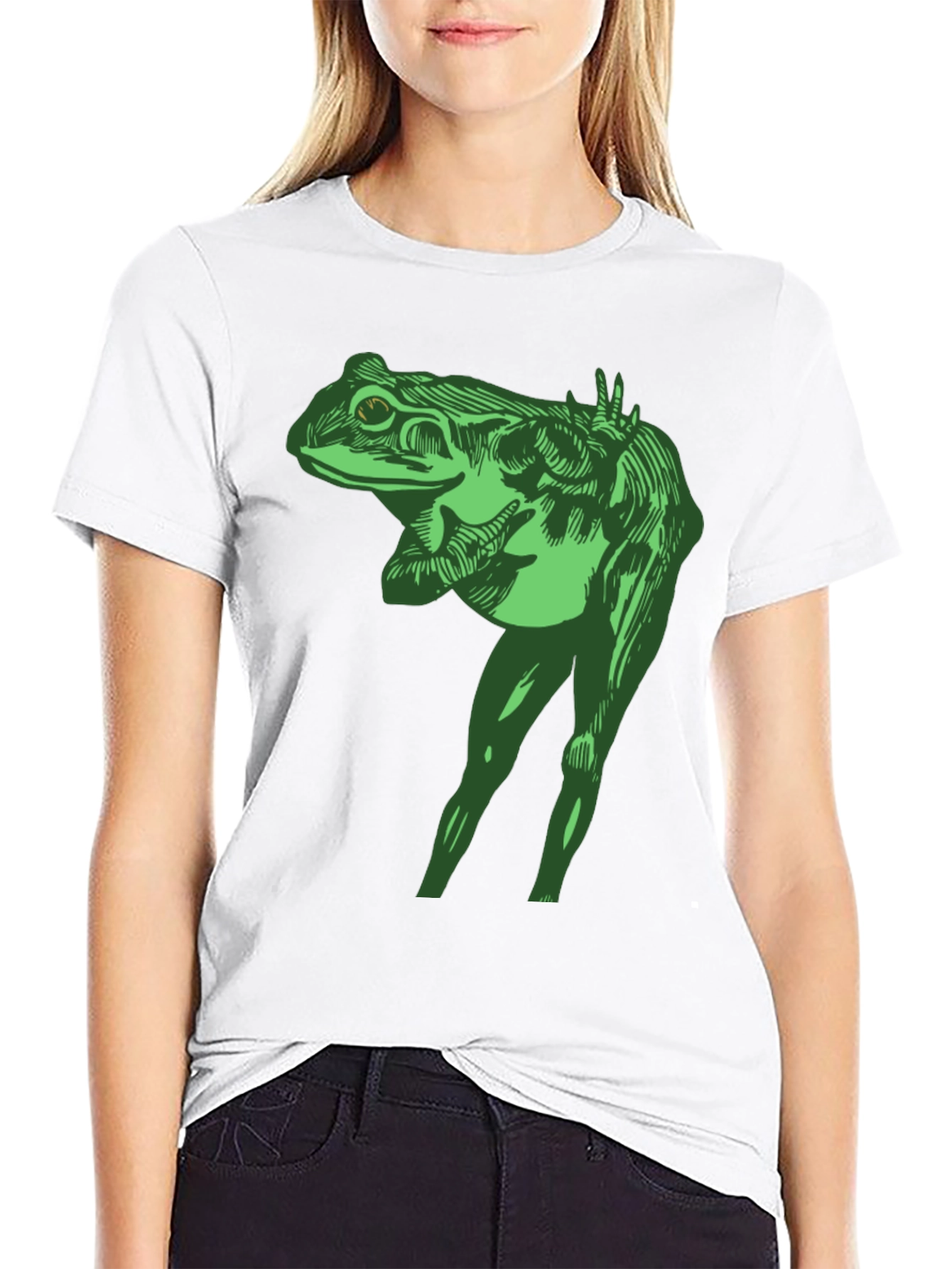 Black Frog With Legs Graphic T-Shirt view 9