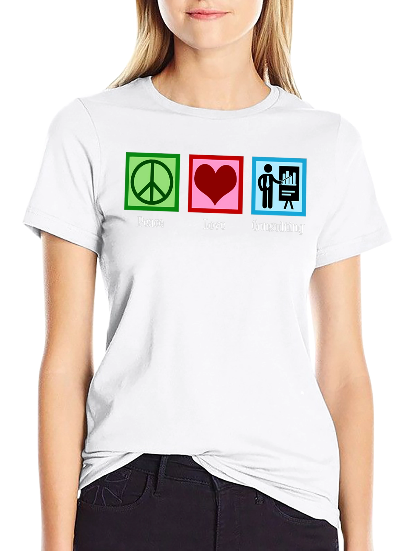 Black Peace Love Consulting Graphic T-Shirt view 9