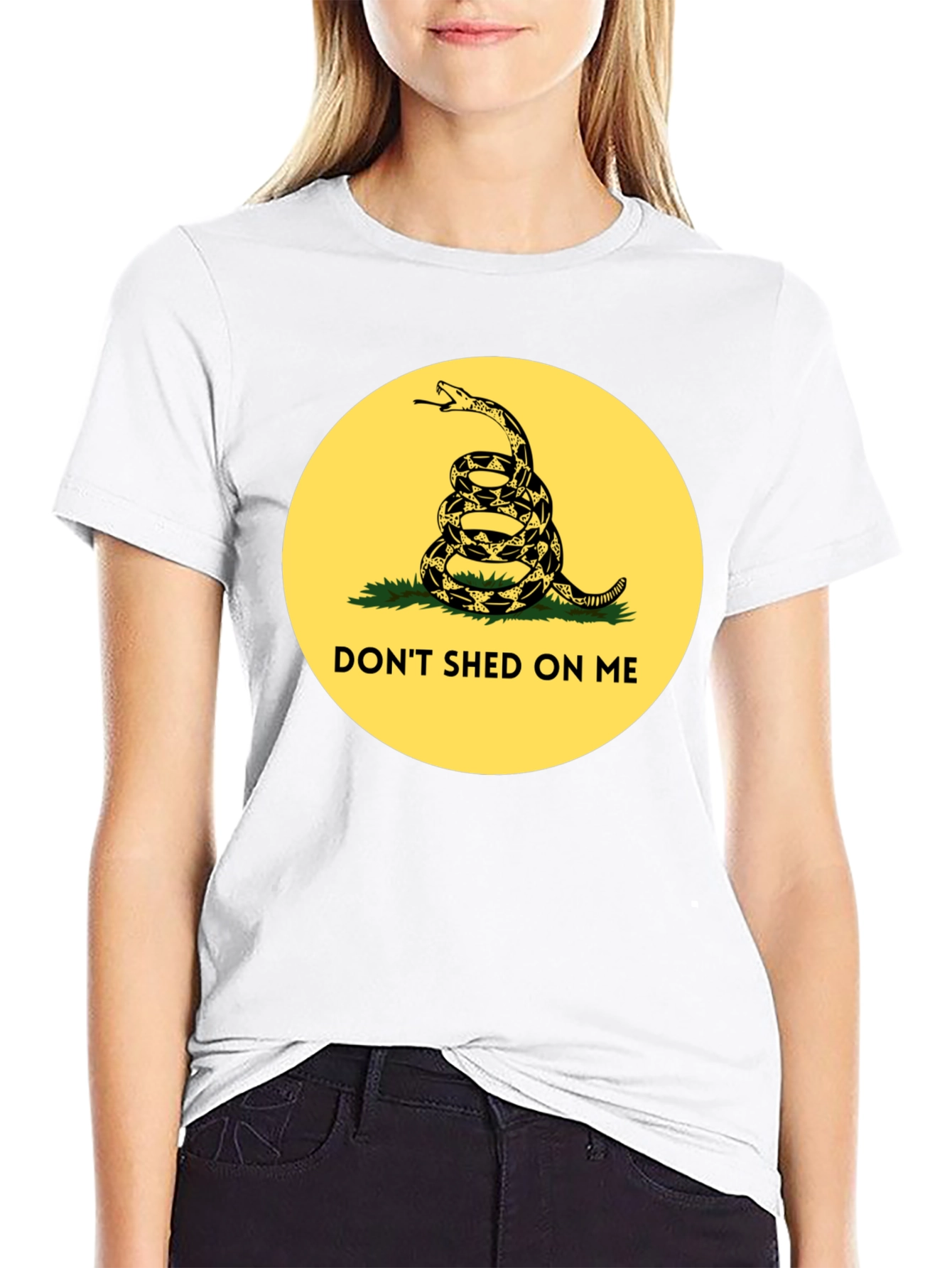 Black Don't Shed on Me T-Shirt - Patriotic Snake Graphic Tee view 9