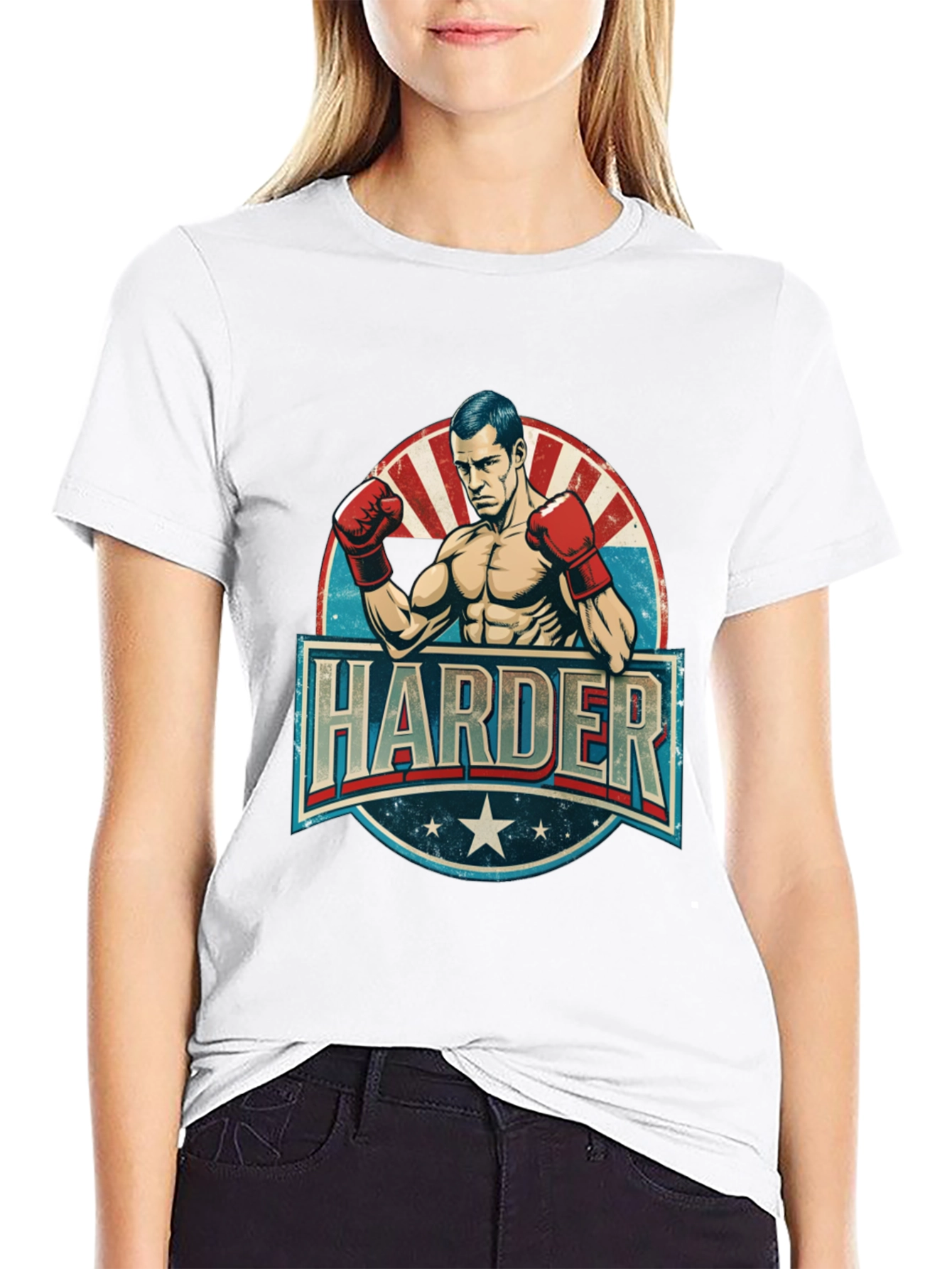 Black Harder Boxer Graphic T-Shirt view 9