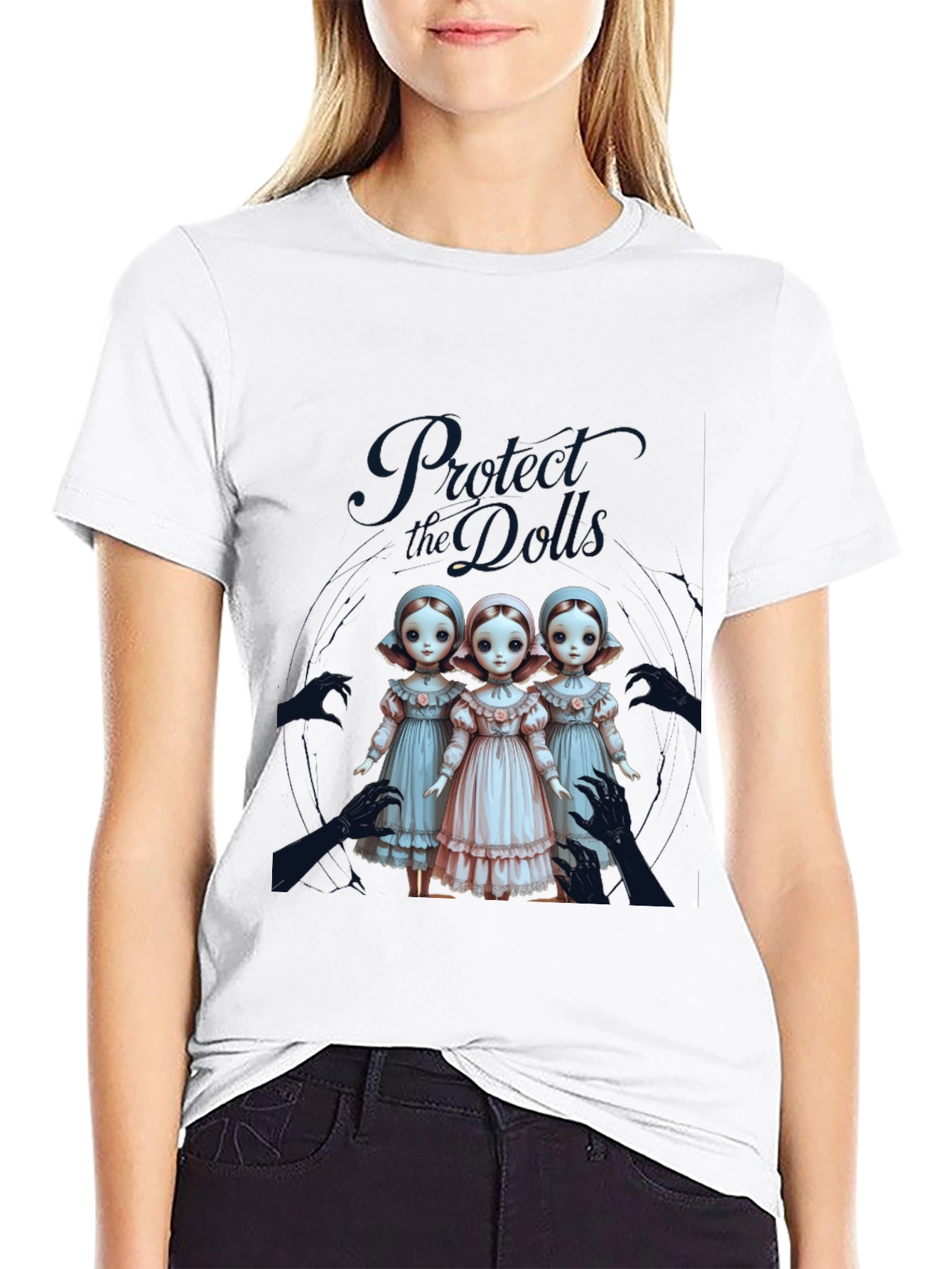 Black Protect the Dolls Graphic Tee view 9