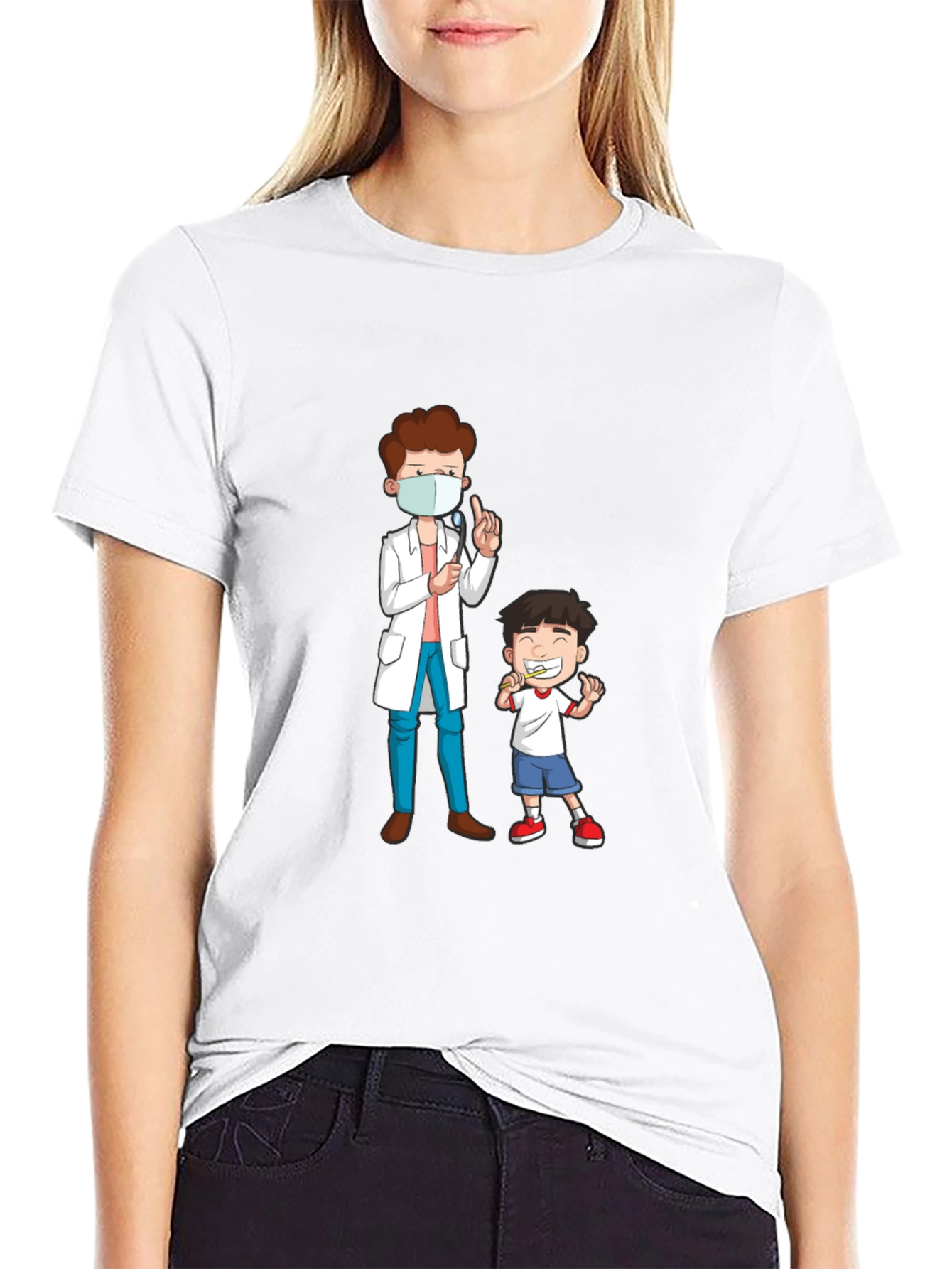 Black Dentist Visit Graphic Tee - Black Cotton T-Shirt view 9