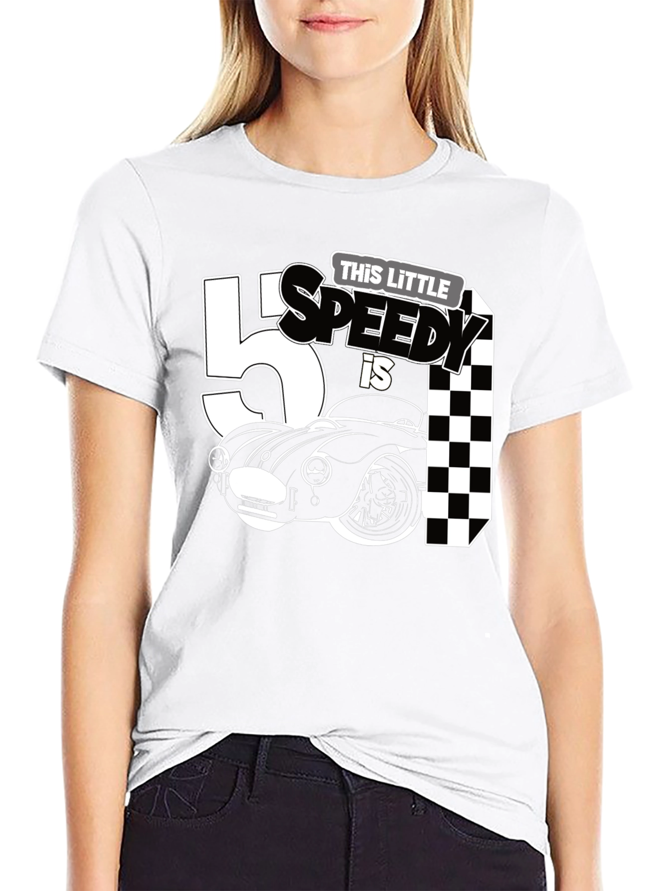 Black This Little Speedy is 5 Birthday T-Shirt view 9