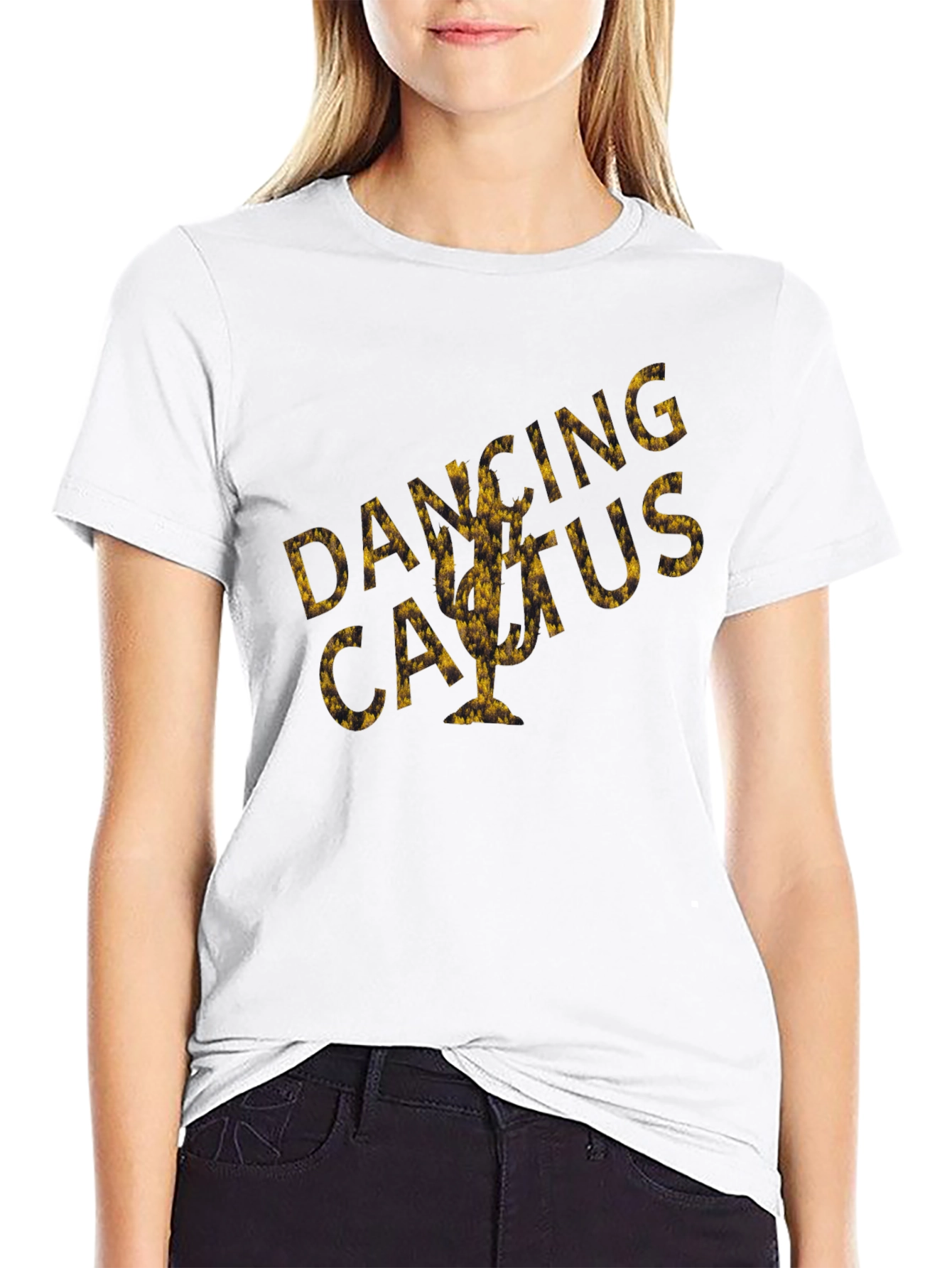 Black Dancing Cactus Graphic Tee - Unique Design view 9