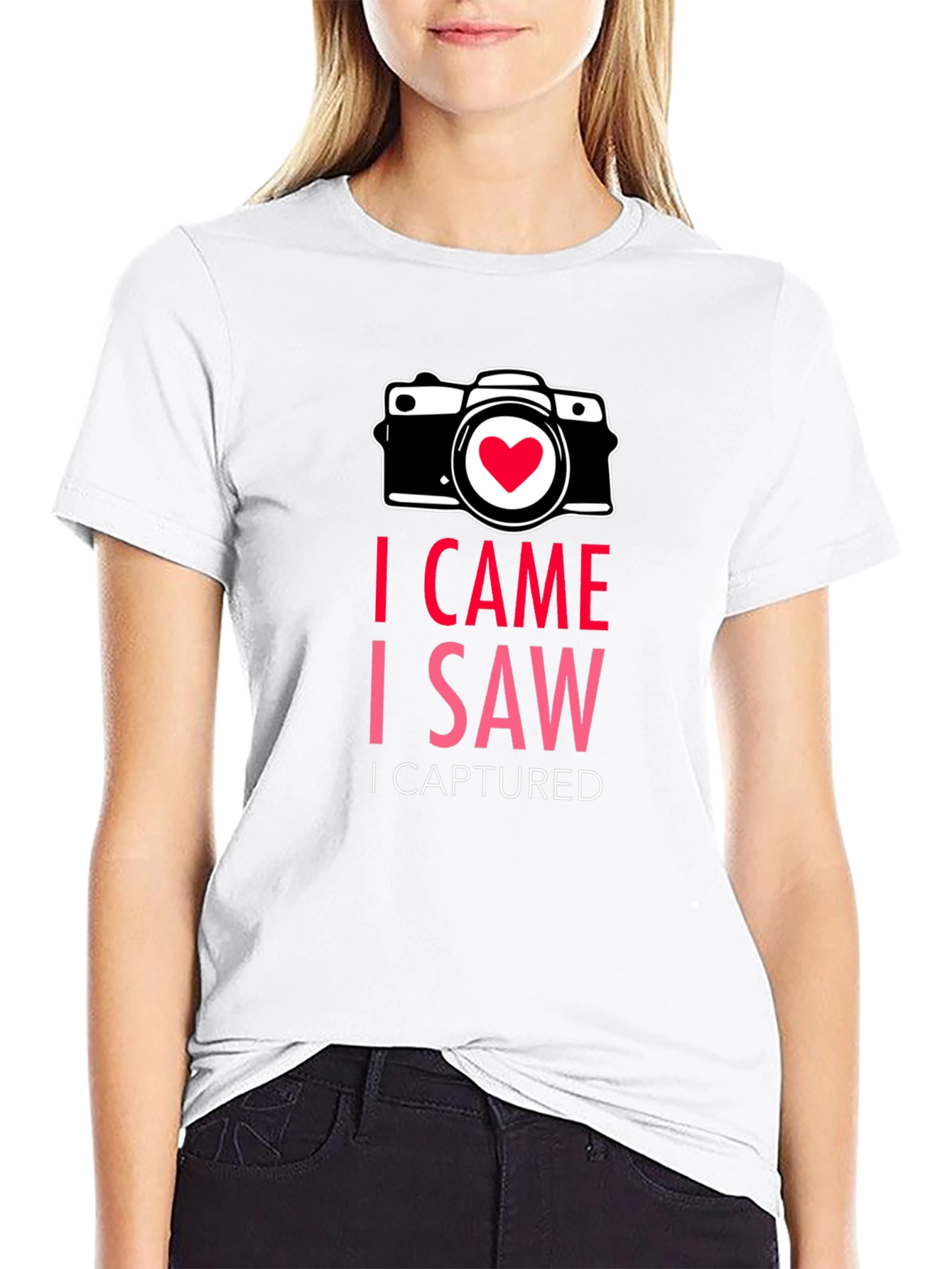 Black I Came I Saw I Captured Photographer Tee view 9