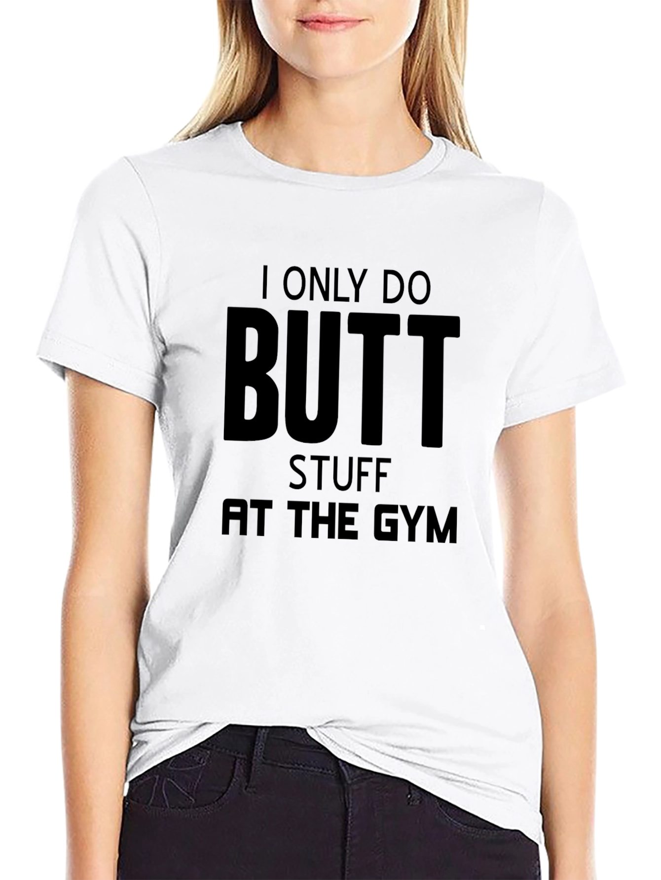 Black Butt Stuff Gym T-Shirt - Humorous Workout Apparel view 9