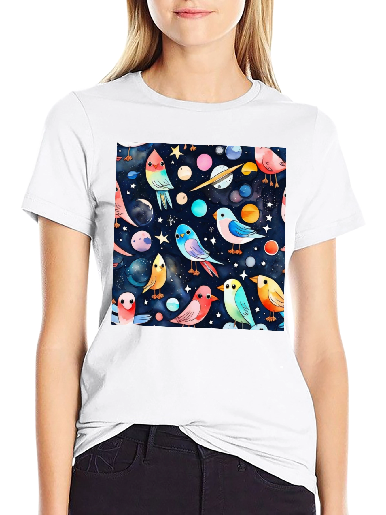 Black Space Bird T-Shirt view 9