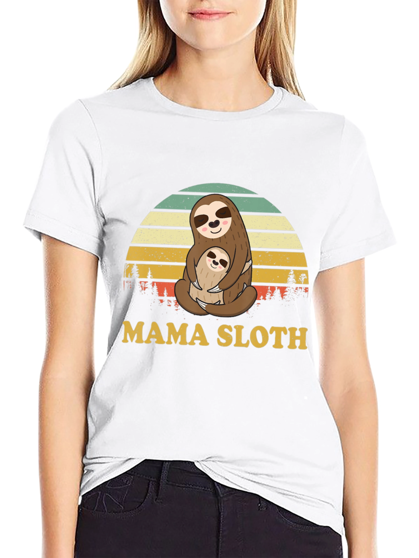Black Mama Sloth T-Shirt - Cute Mother's Day Gift view 9