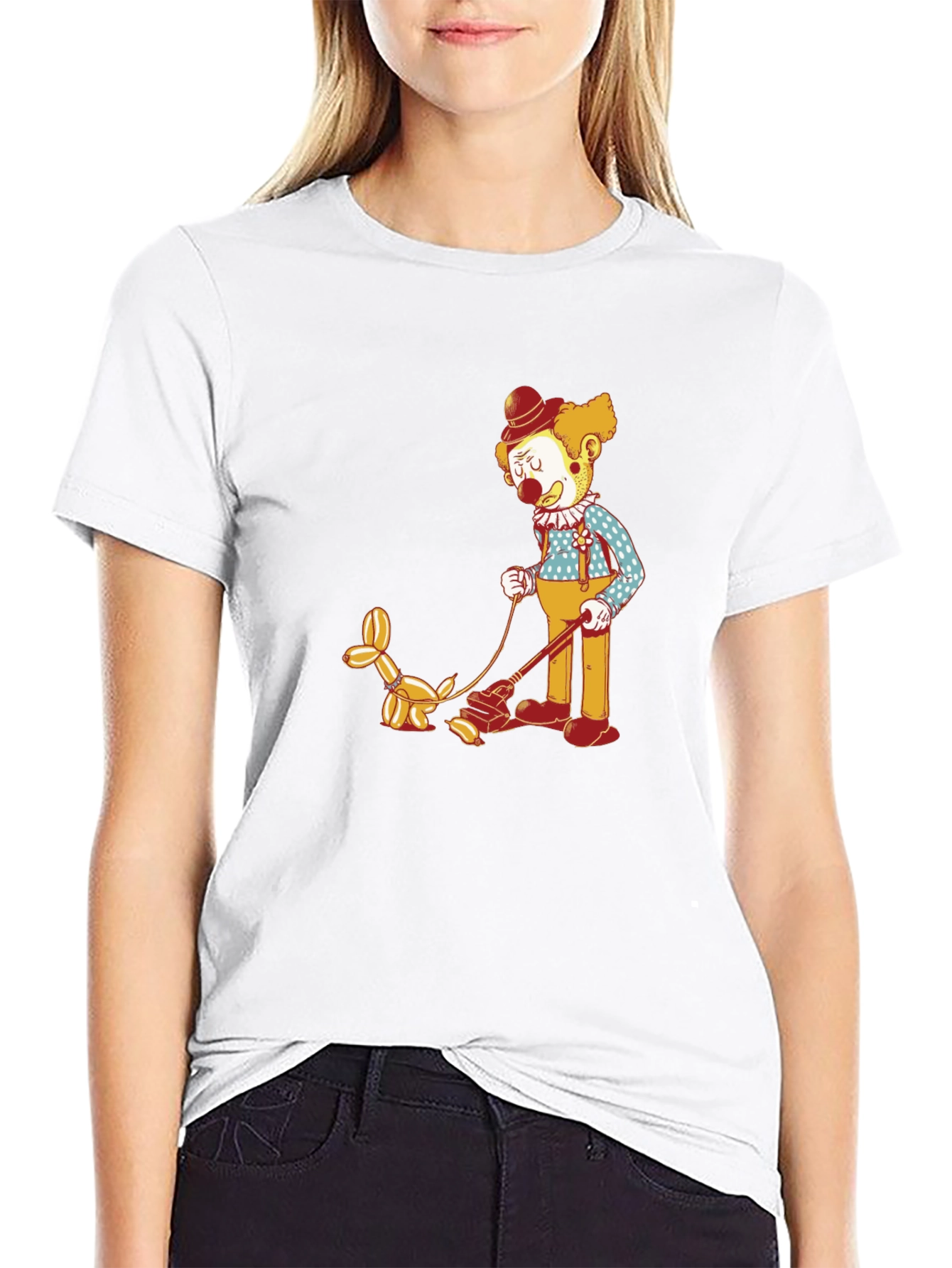 Black Clown Walking Balloon Dog T-Shirt view 9