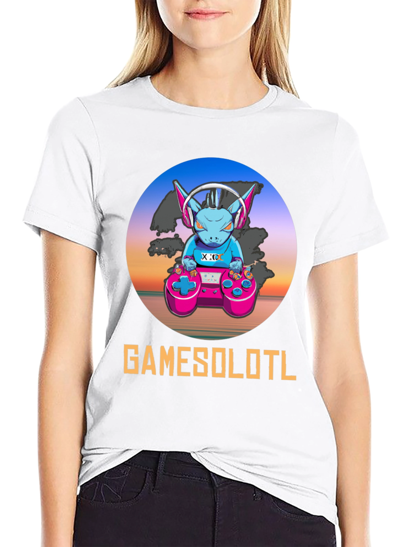 Black GAMESOLOTL Black Gaming T-Shirt  view 9