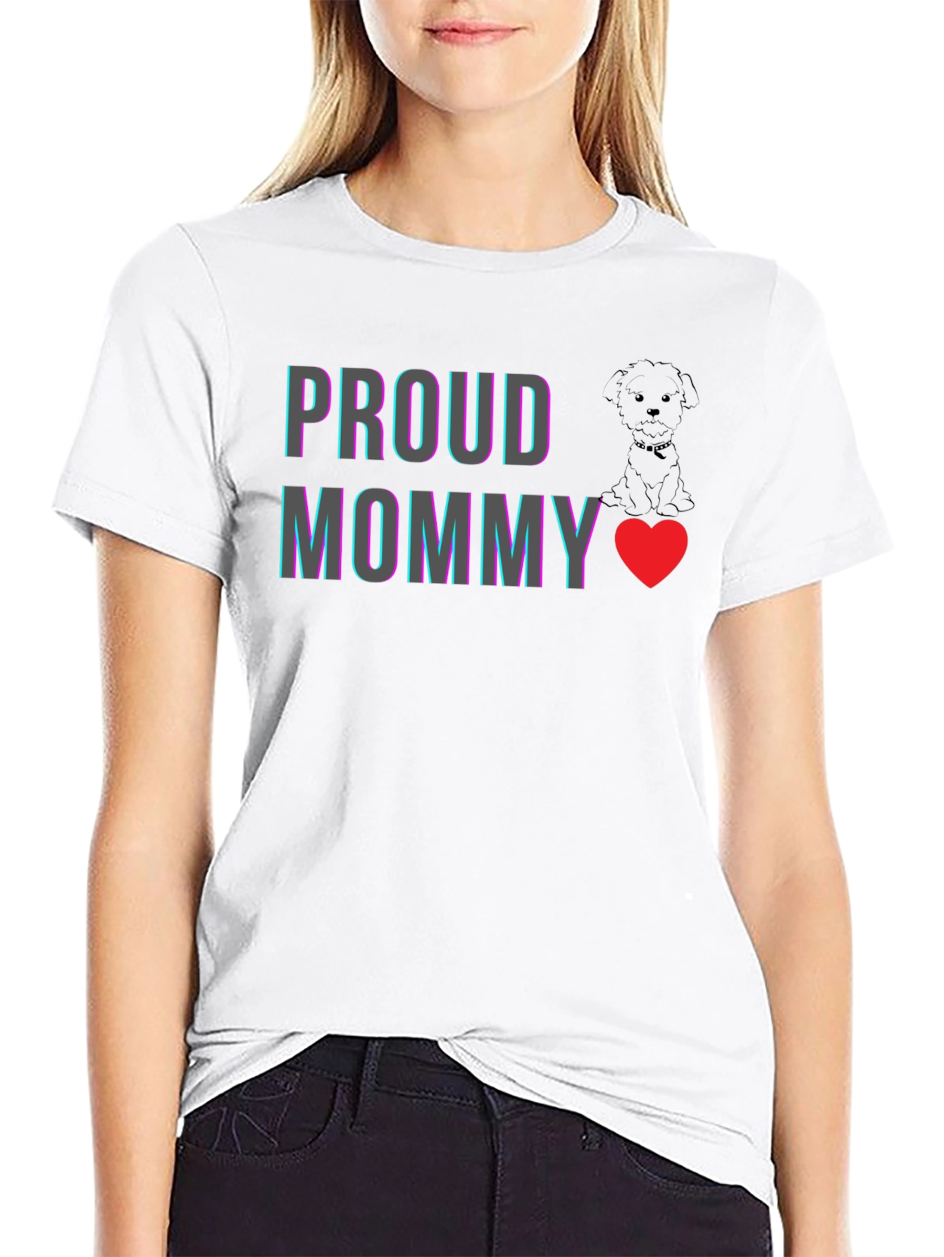 Black Proud Dog Mommy Graphic Tee view 9