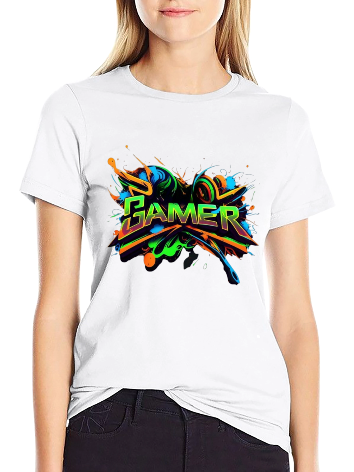 Black Gamer Graphic Tee - Vivid Design, Soft Fabric view 9