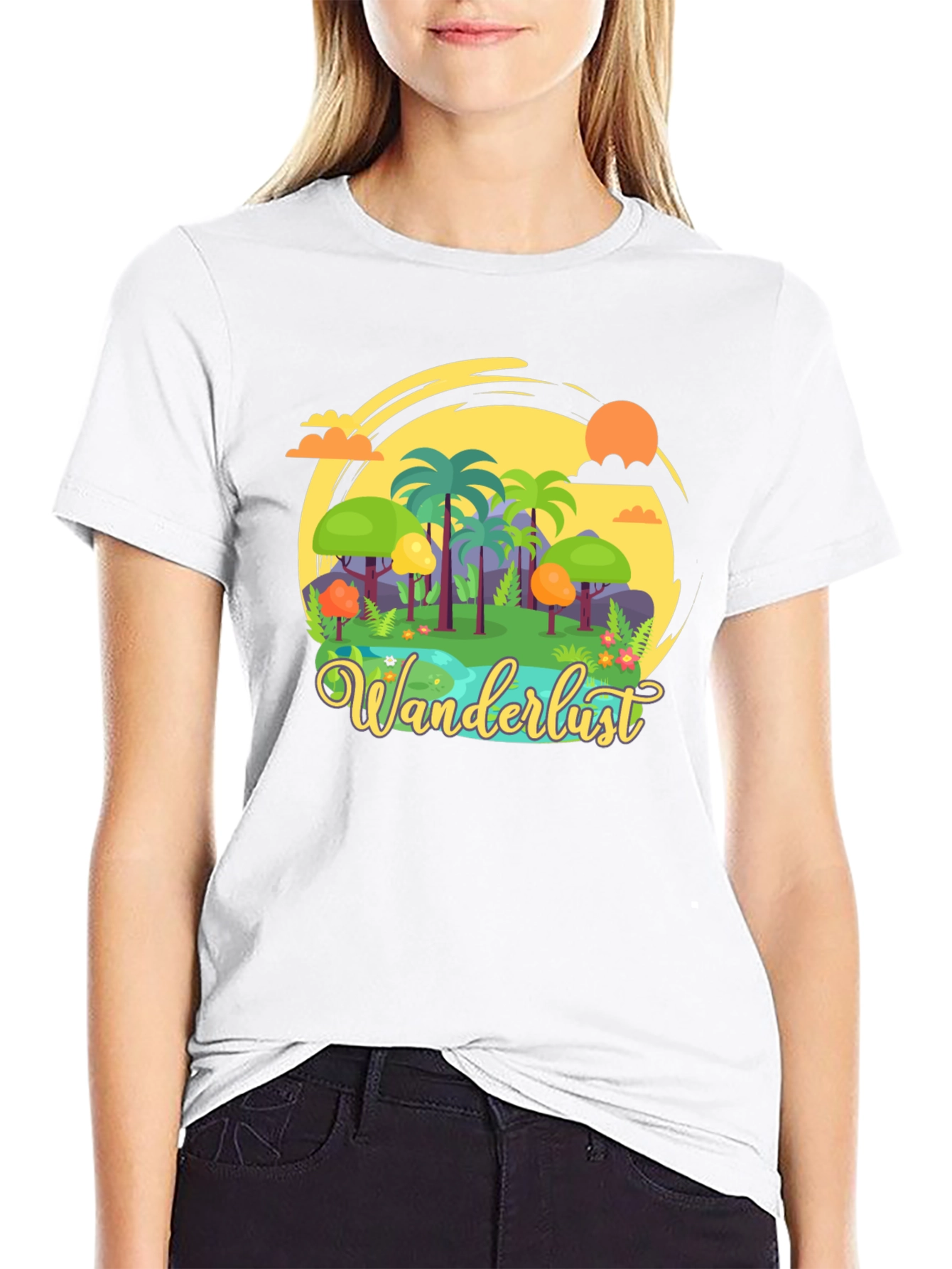 Black Wanderlust Graphic T-Shirt - Adventure Awaits! view 9