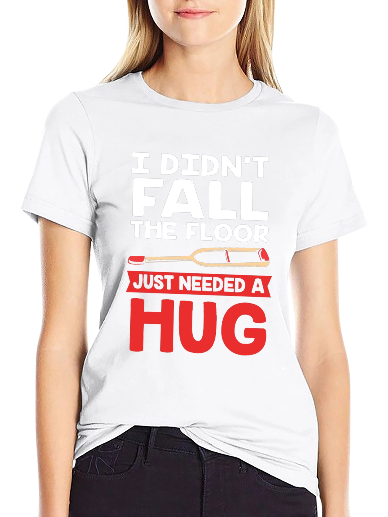 Black I Didn't Fall, I Needed A Hug T-Shirt view 9