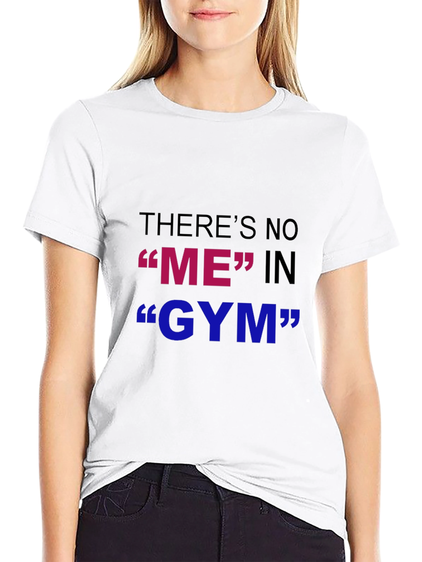 Black Funny Gym T-Shirt - "There's No ME in GYM" view 9
