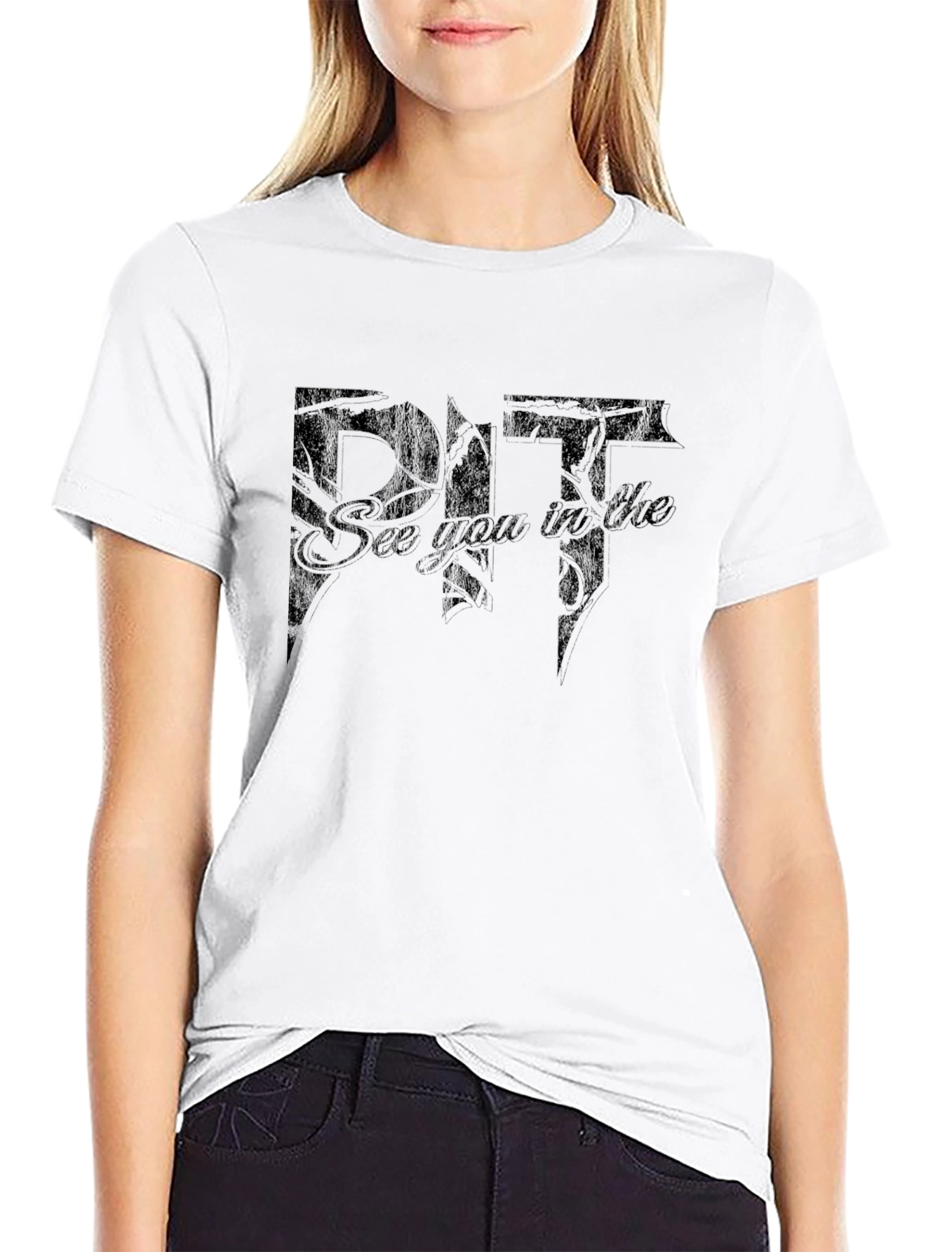 Black See You in the Pit Black Graphic T-Shirt view 9