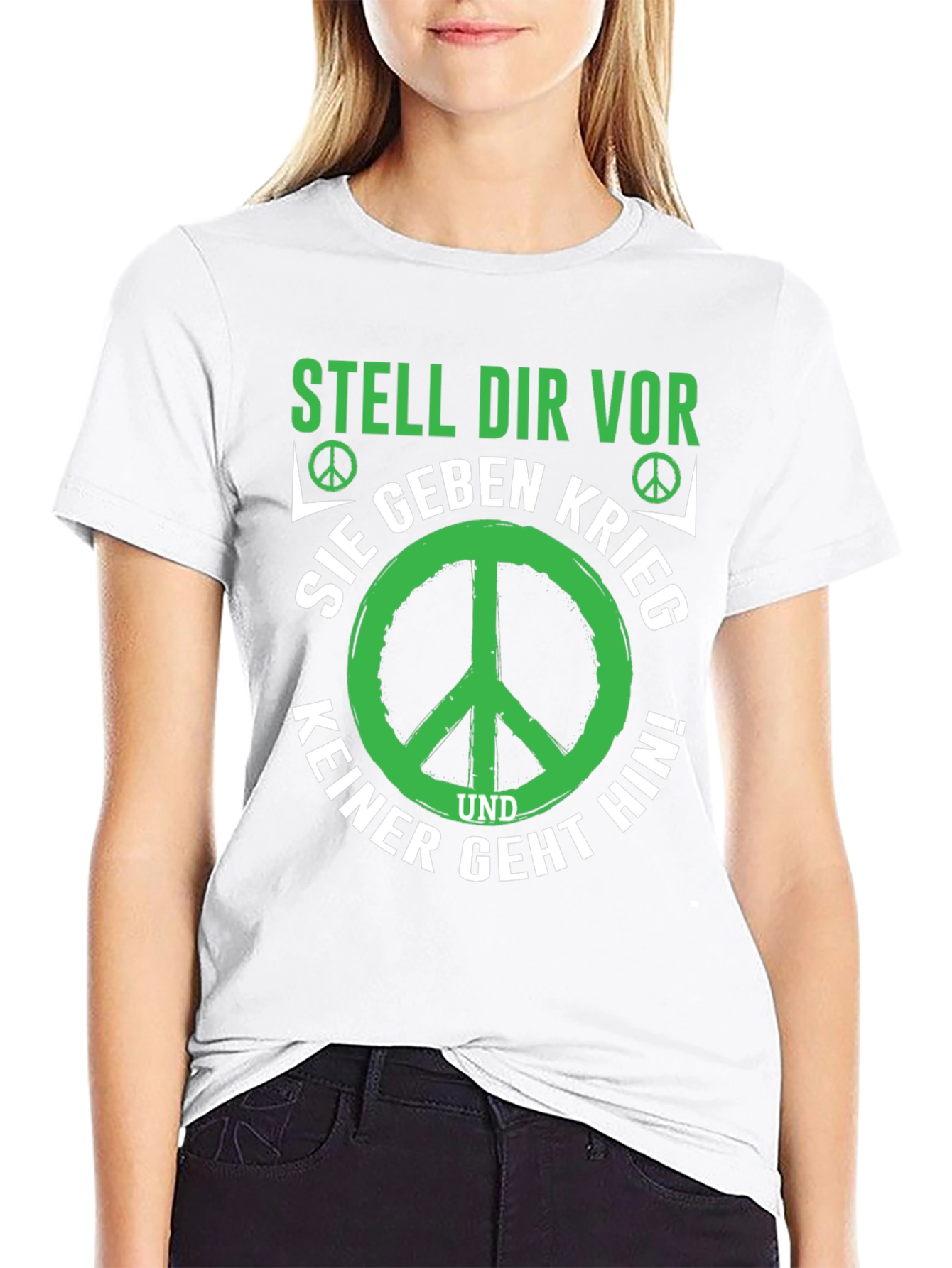 Black Peace T-Shirt - Stell Dir Vor - War Protest view 9