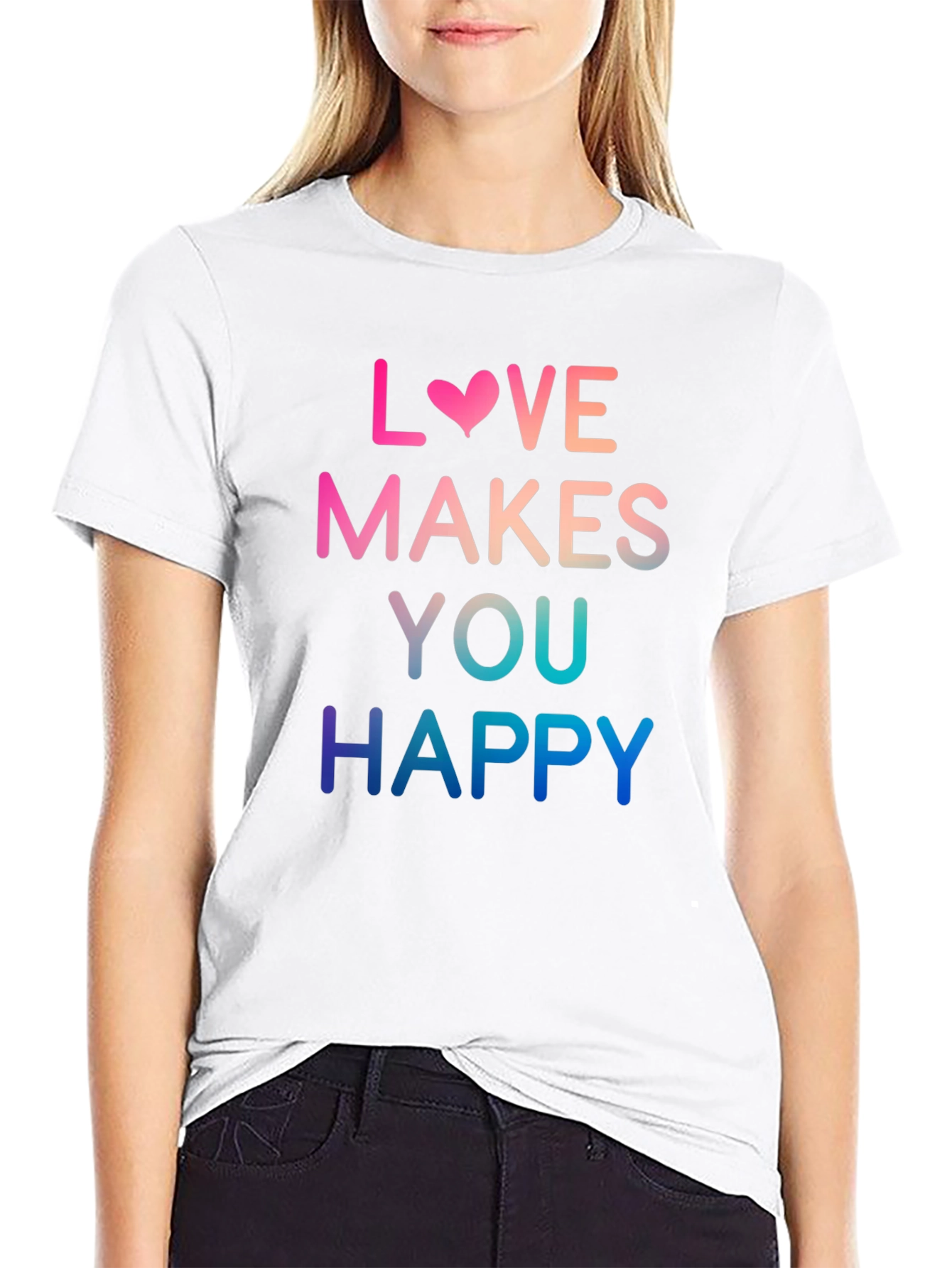 Black Love Makes You Happy Gradient Tee view 9