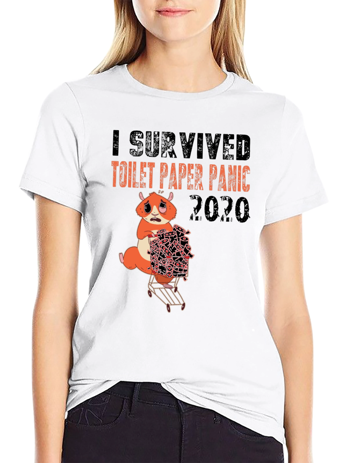 Black I Survived Toilet Paper Panic 2020 T-Shirt view 9