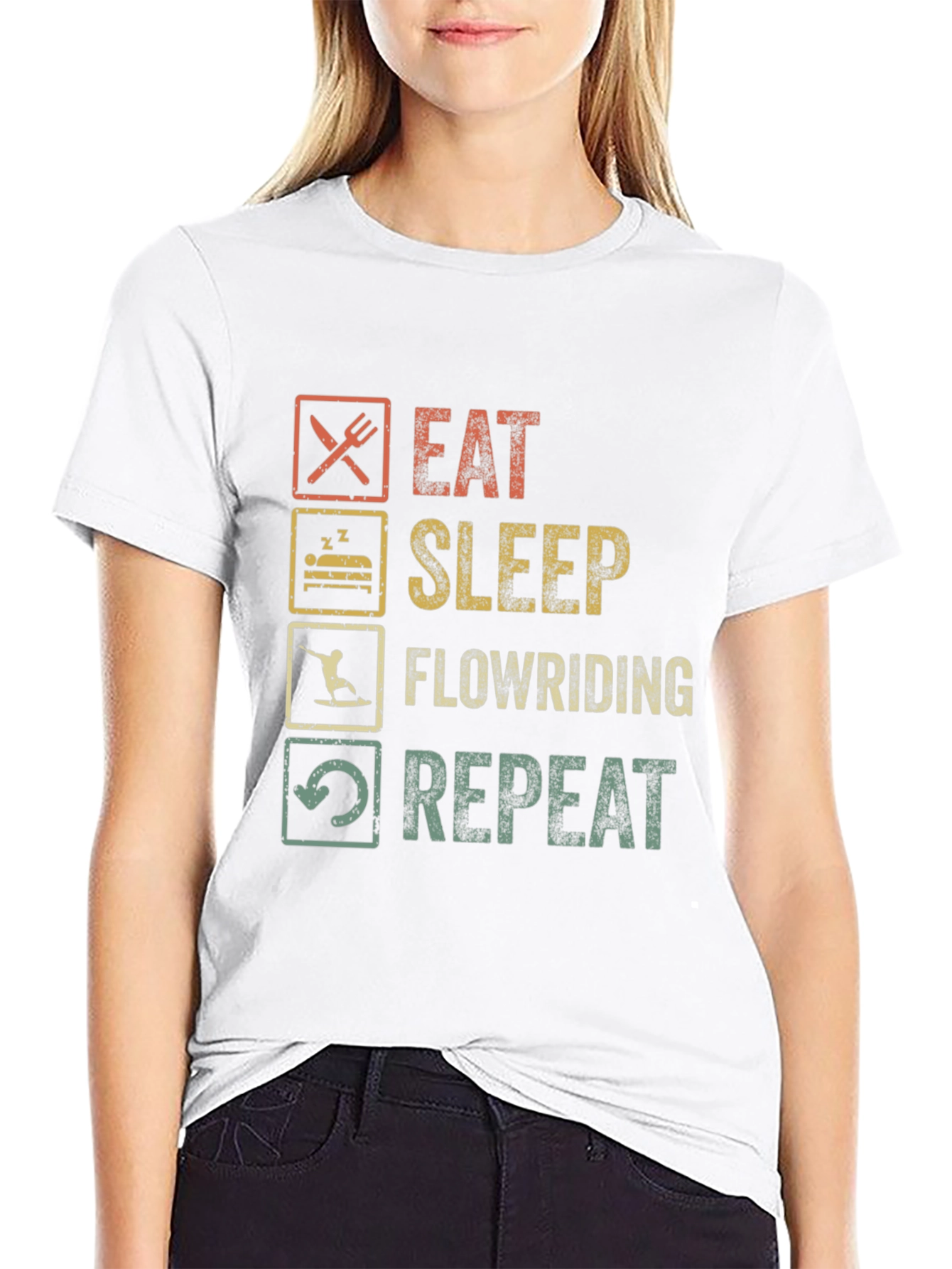 Black Eat Sleep Flowriding Repeat T-Shirt view 9