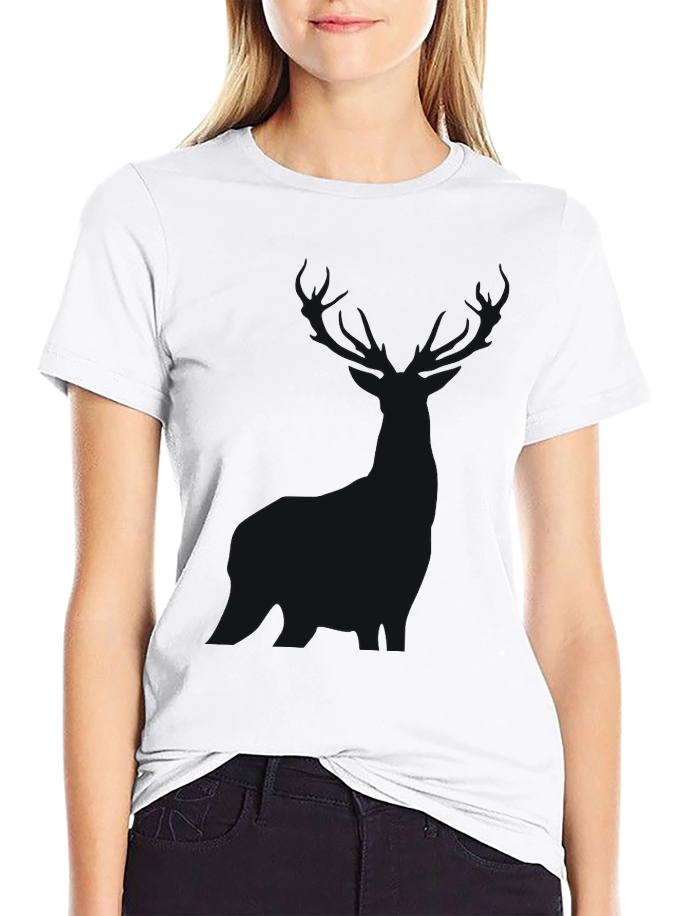 Black Men's Classic Black Crew Neck T-Shirt view 9