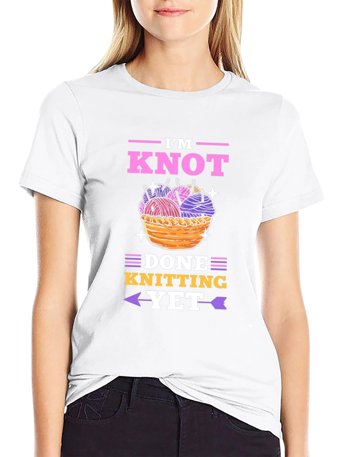 Knitting Lover's T-Shirt - I'm Knot Done Yet! - 9