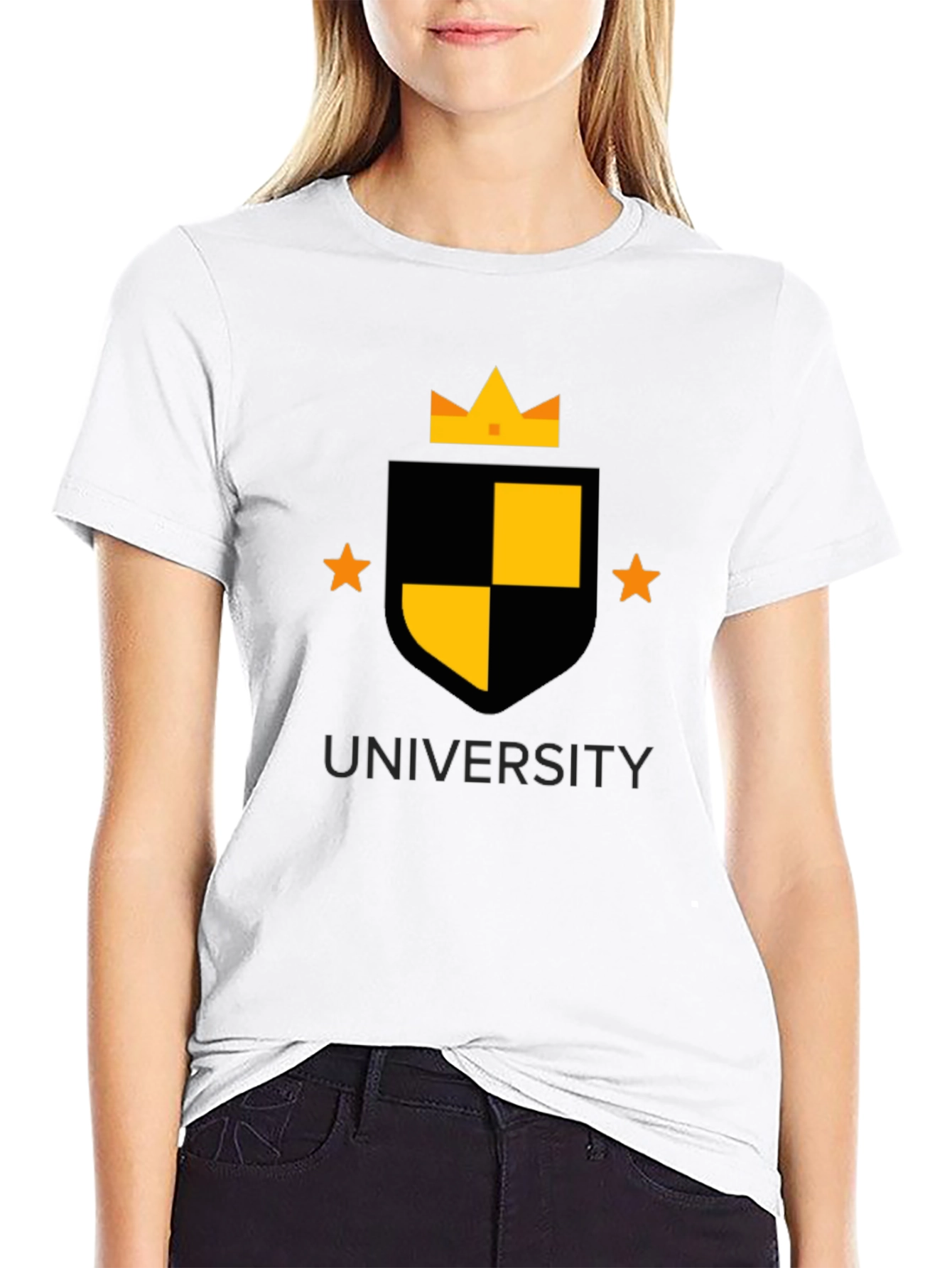 Black University Crest Graphic Tee - Black view 9
