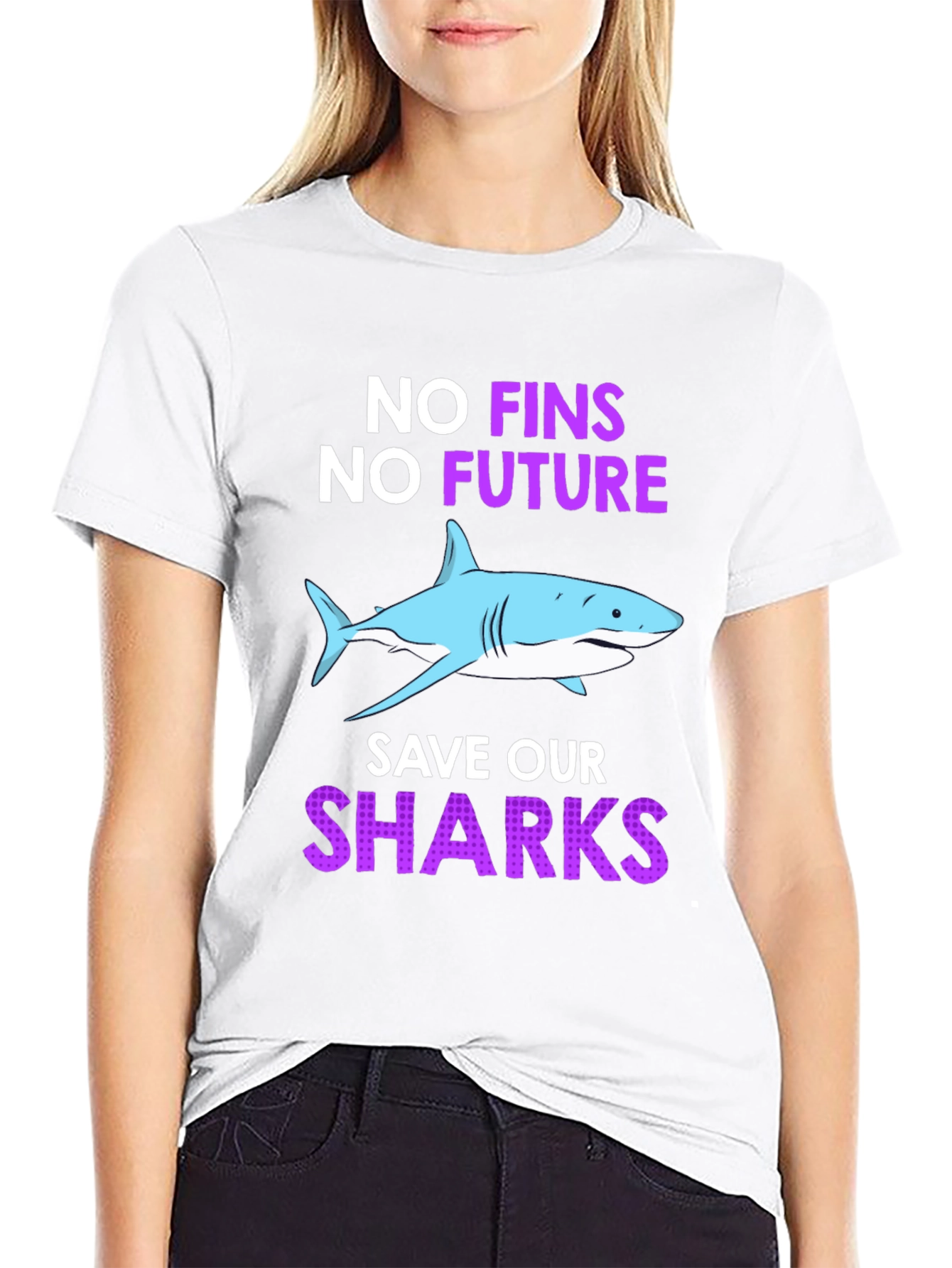 Black Save Our Sharks T-Shirt view 9
