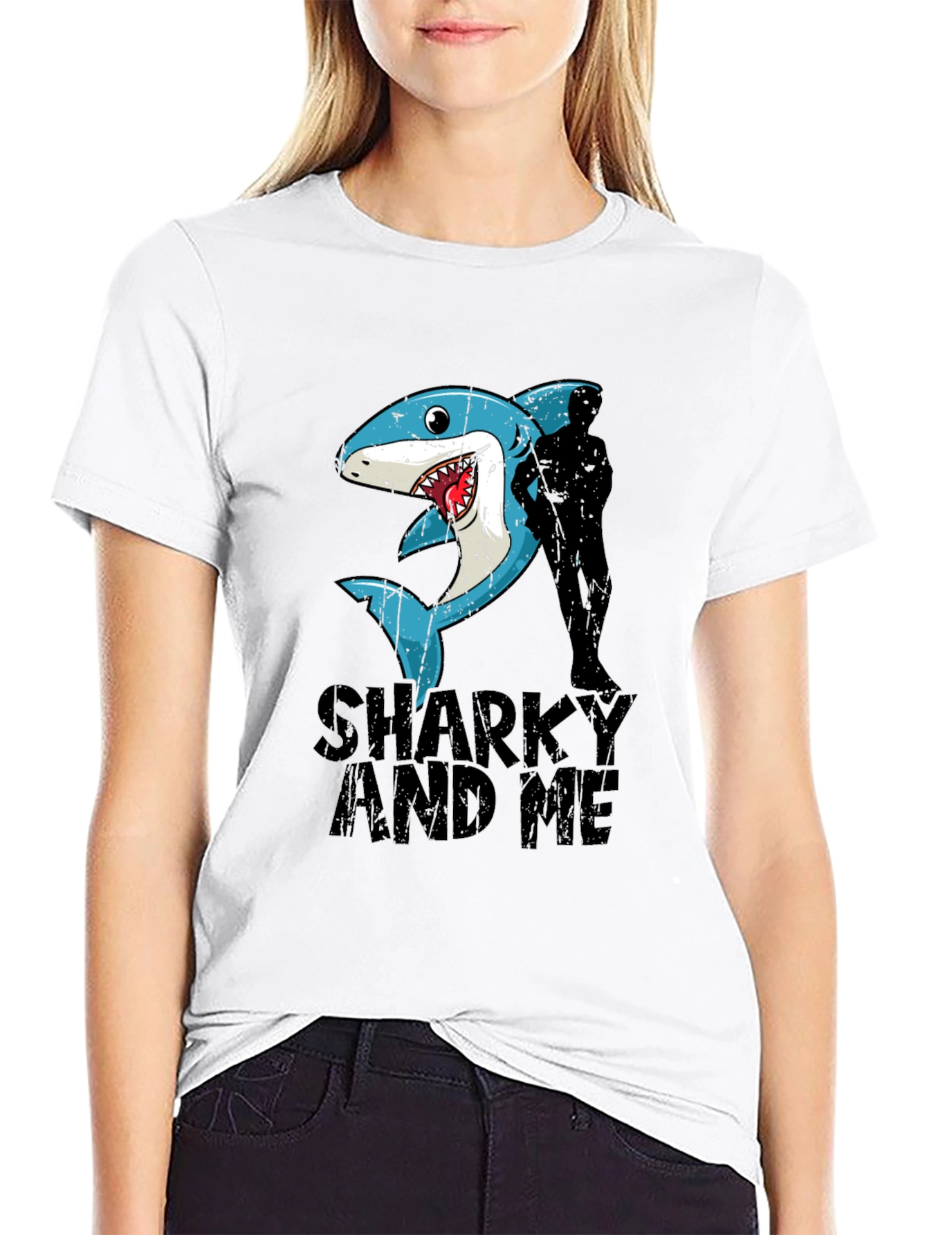Black Sharky and Me Graphic Tee view 9