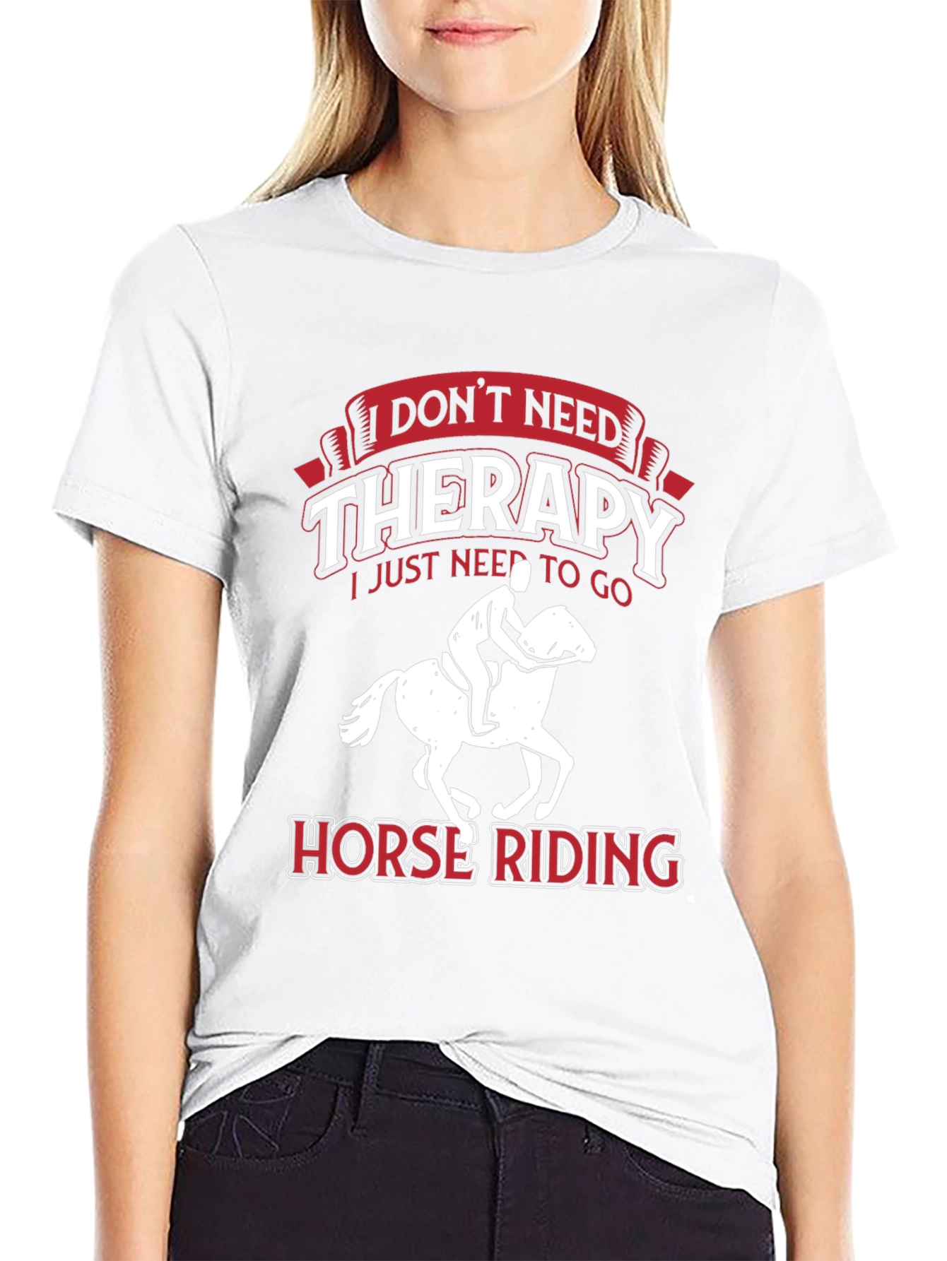 Black Horse Riding Therapy T-Shirt view 9