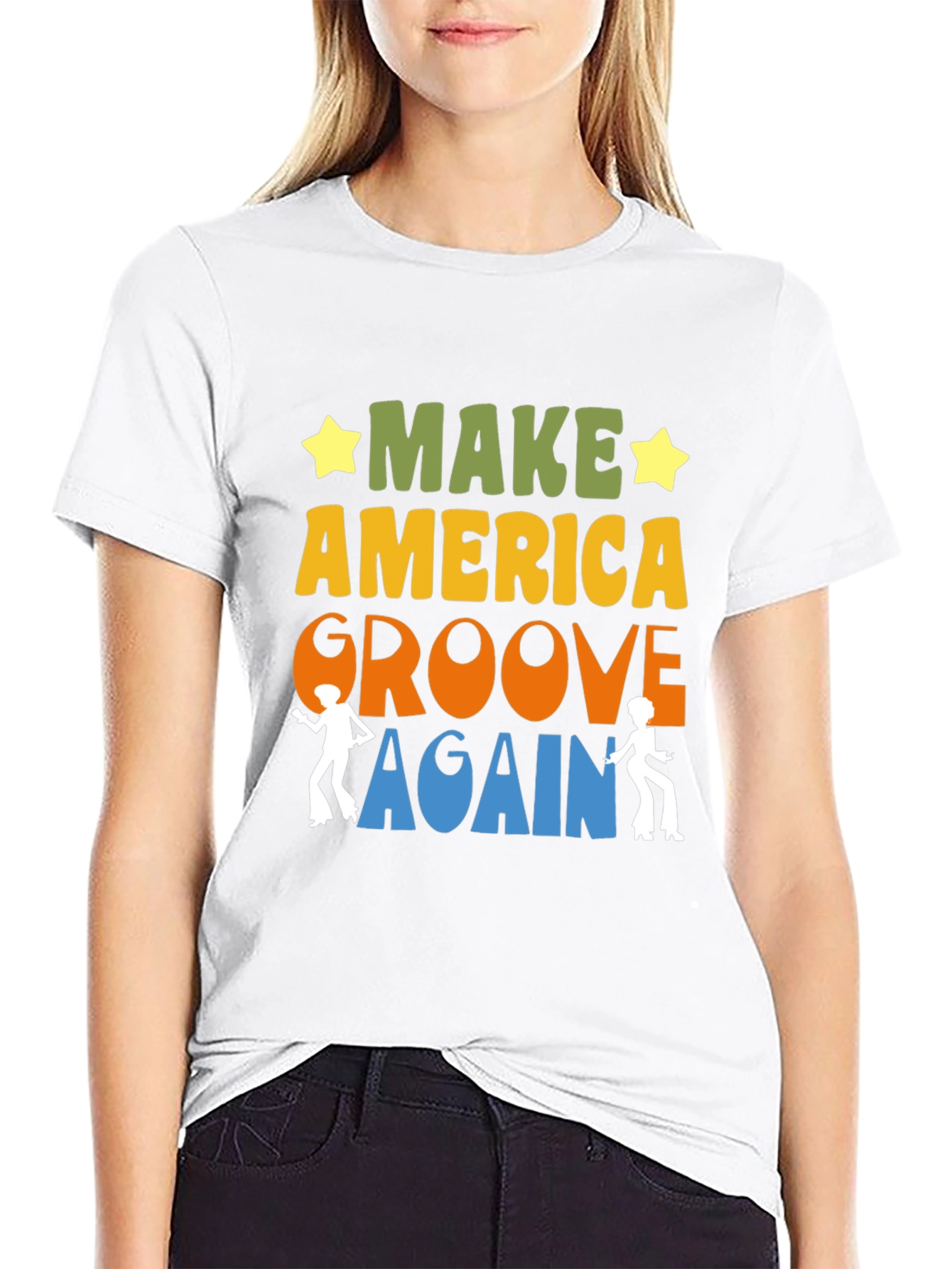Black Make America Groove Again Retro T-Shirt view 9