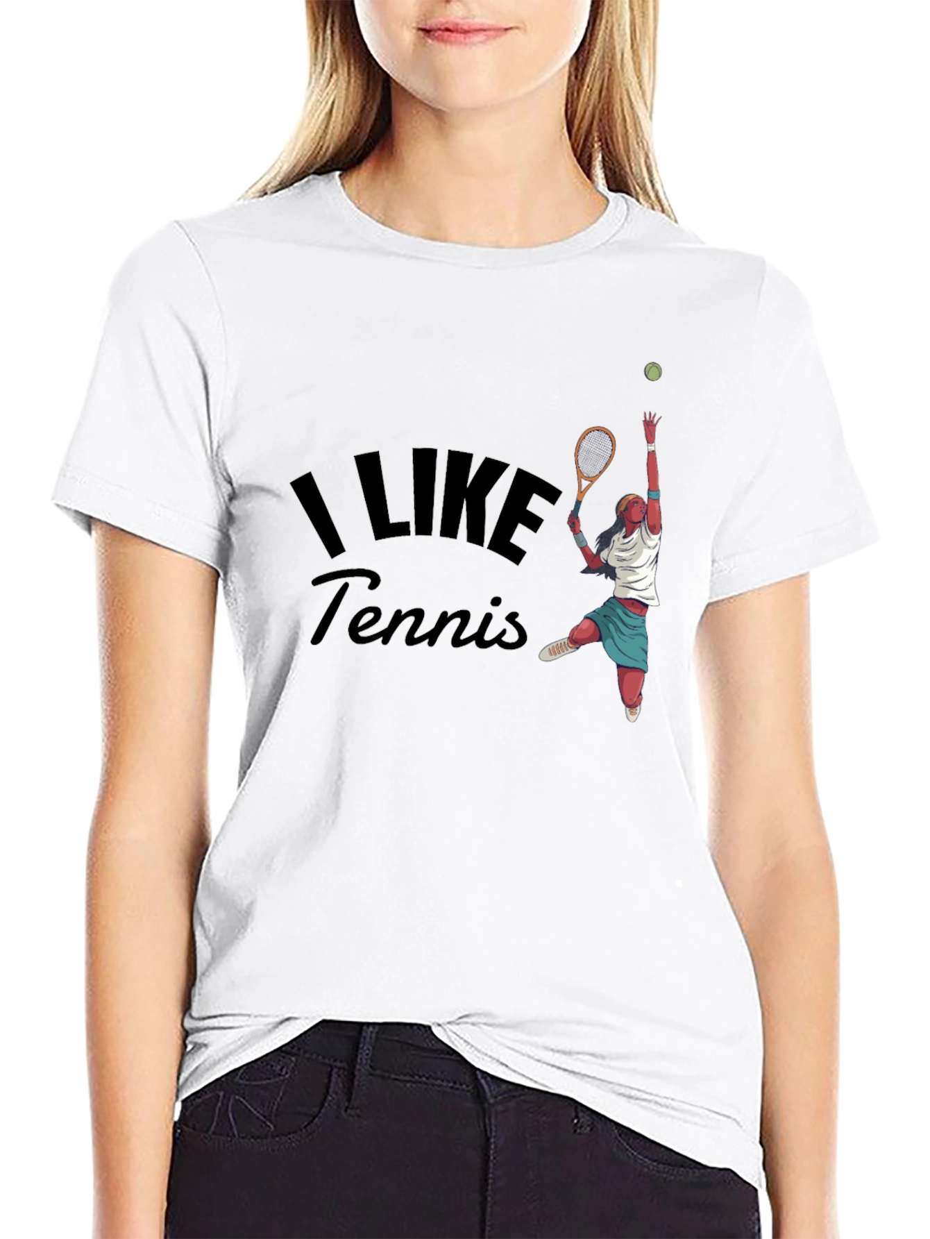Black I Like Tennis Graphic Tee view 9