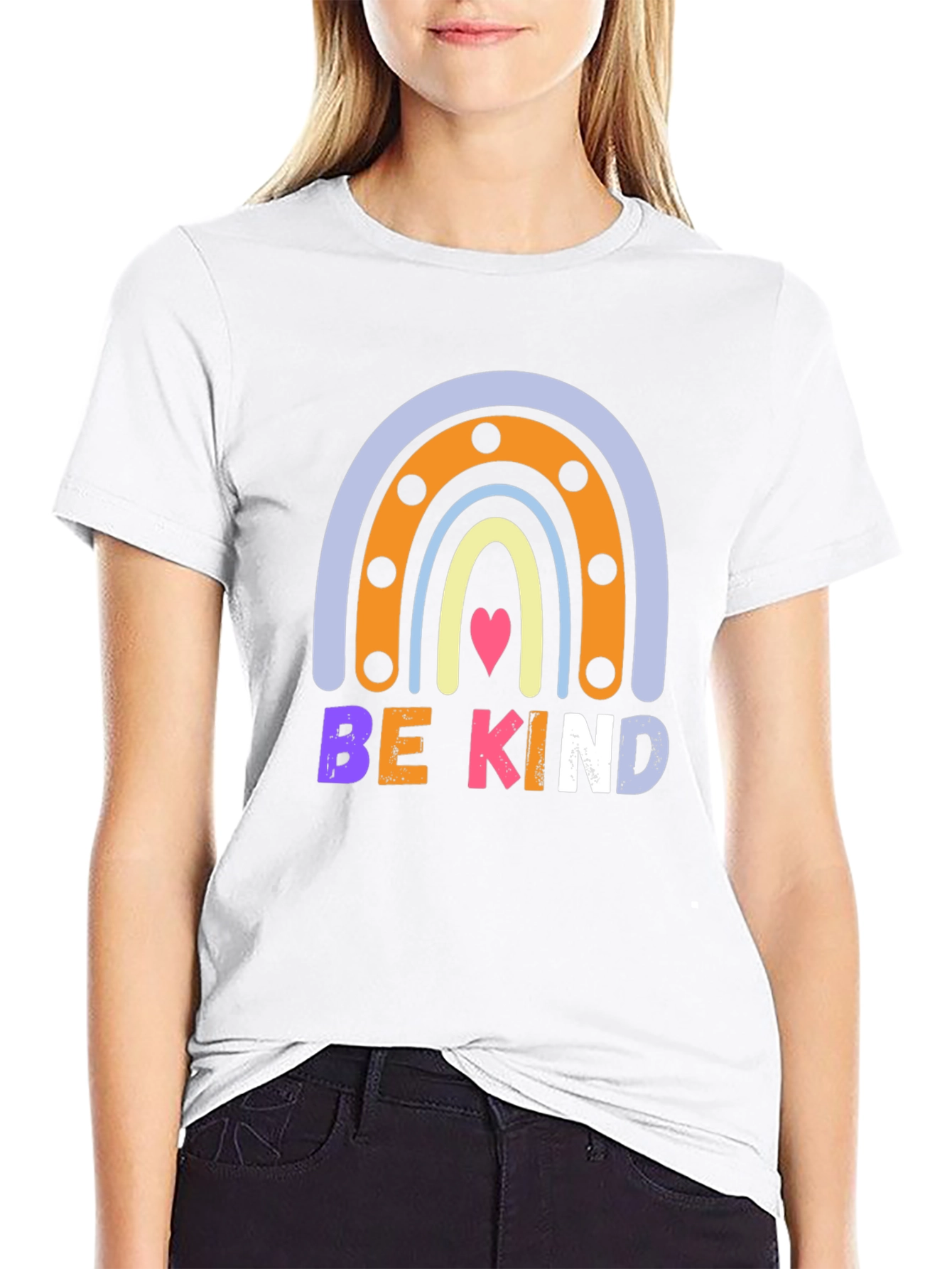 Black Be Kind Rainbow Graphic Tee - Positive Message view 9