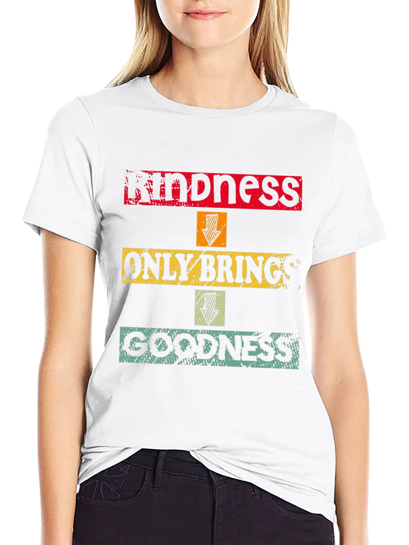 Black Kindness Brings Goodness Graphic T-Shirt view 9