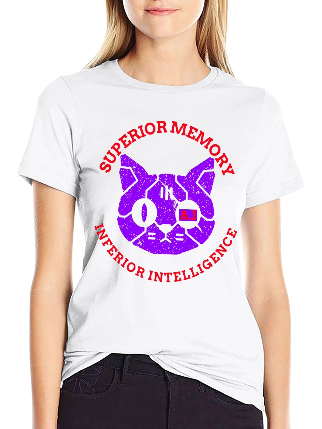 Black Superior Memory, Inferior Intelligence Graphic T-Shirt view 9