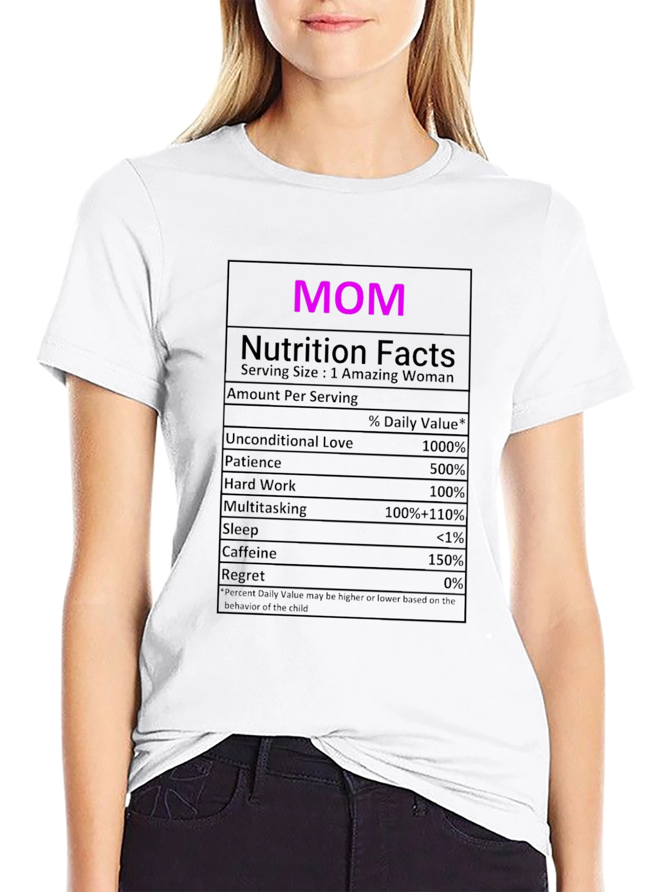 Black Mom Nutrition Facts Graphic T-Shirt - Novelty Tee view 9
