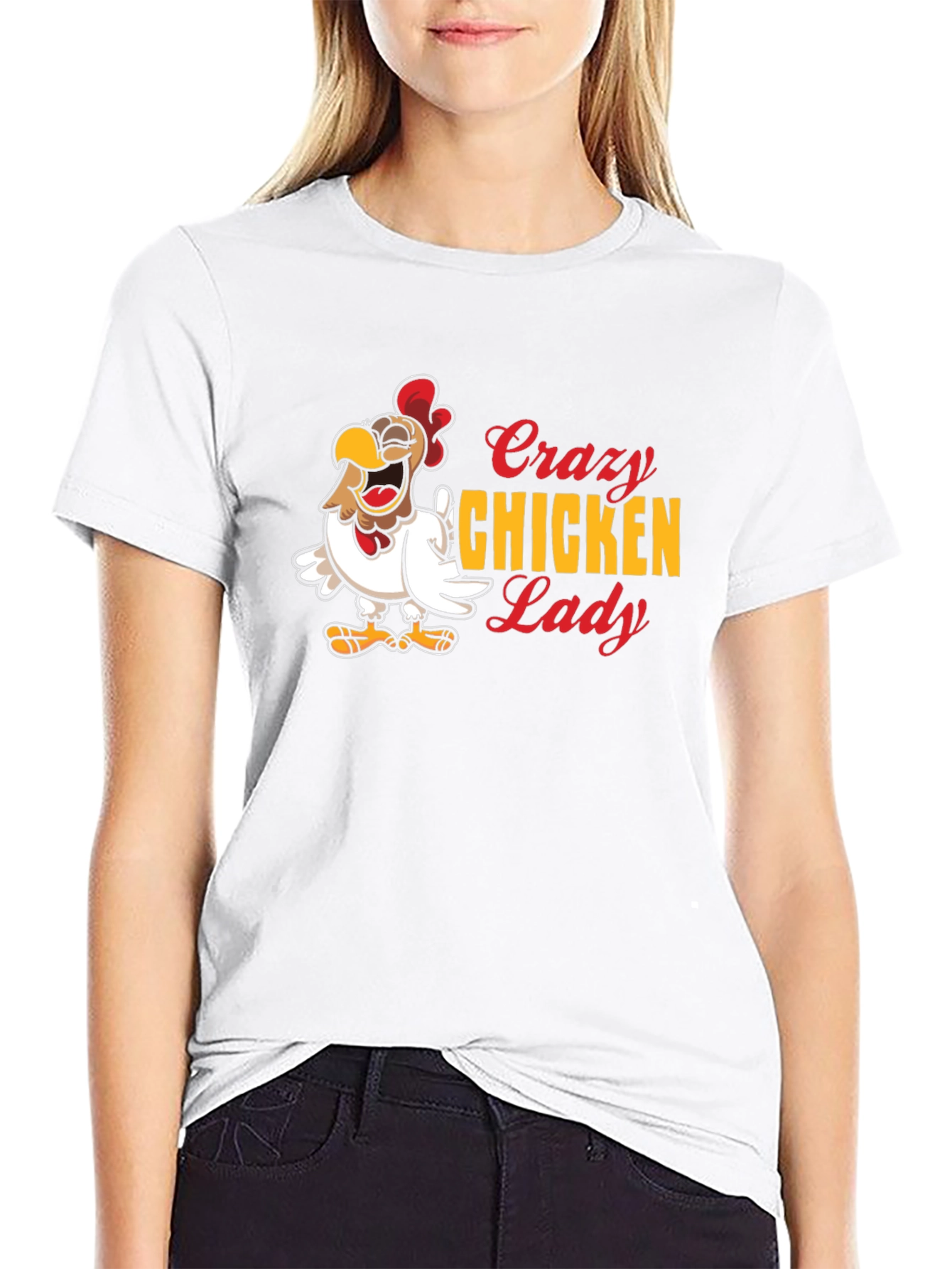 Black Crazy Chicken Lady Graphic Tee - Black view 9
