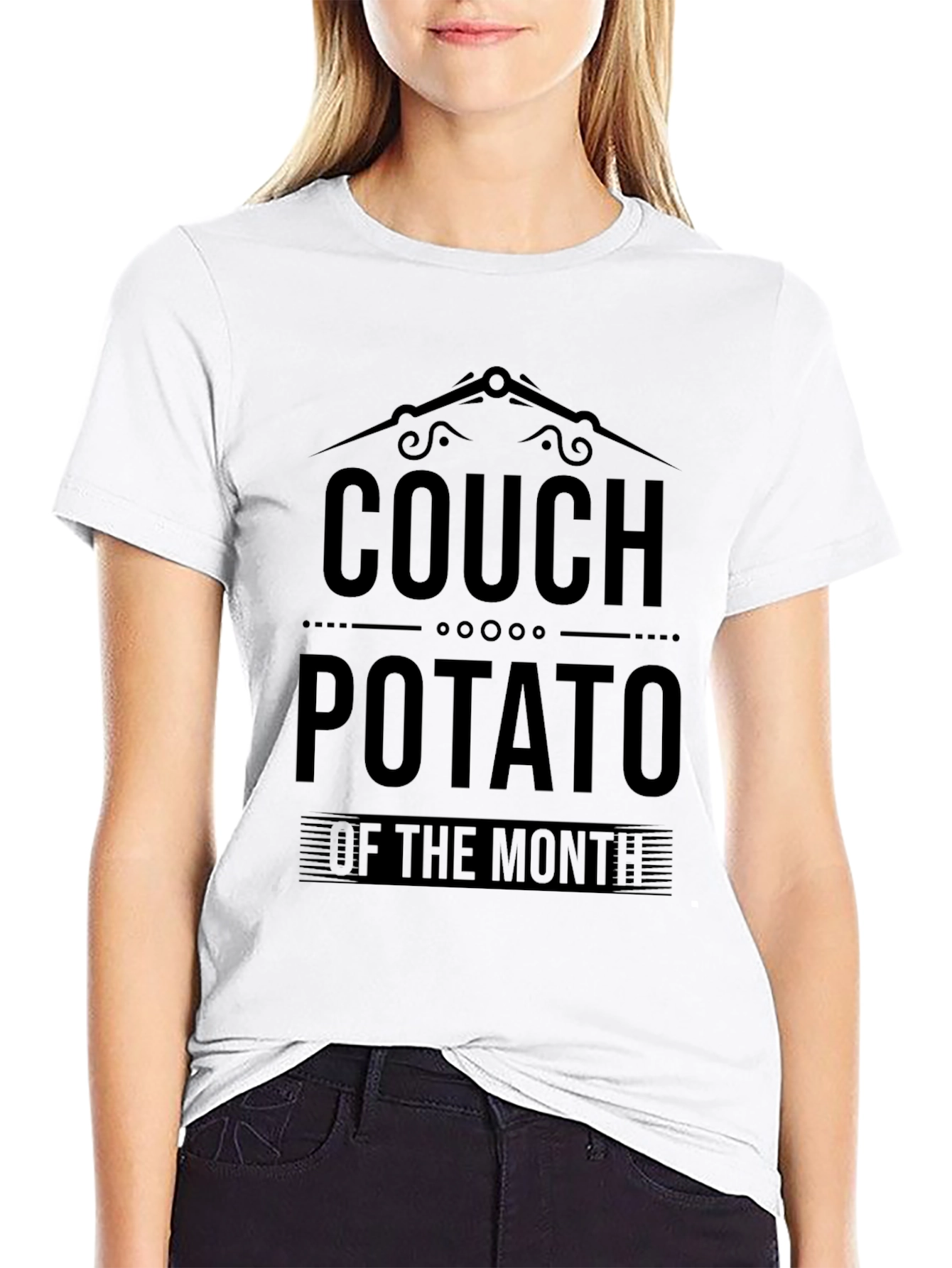 Black Couch Potato T-Shirt - Funny Lazy Lounging Tee view 9