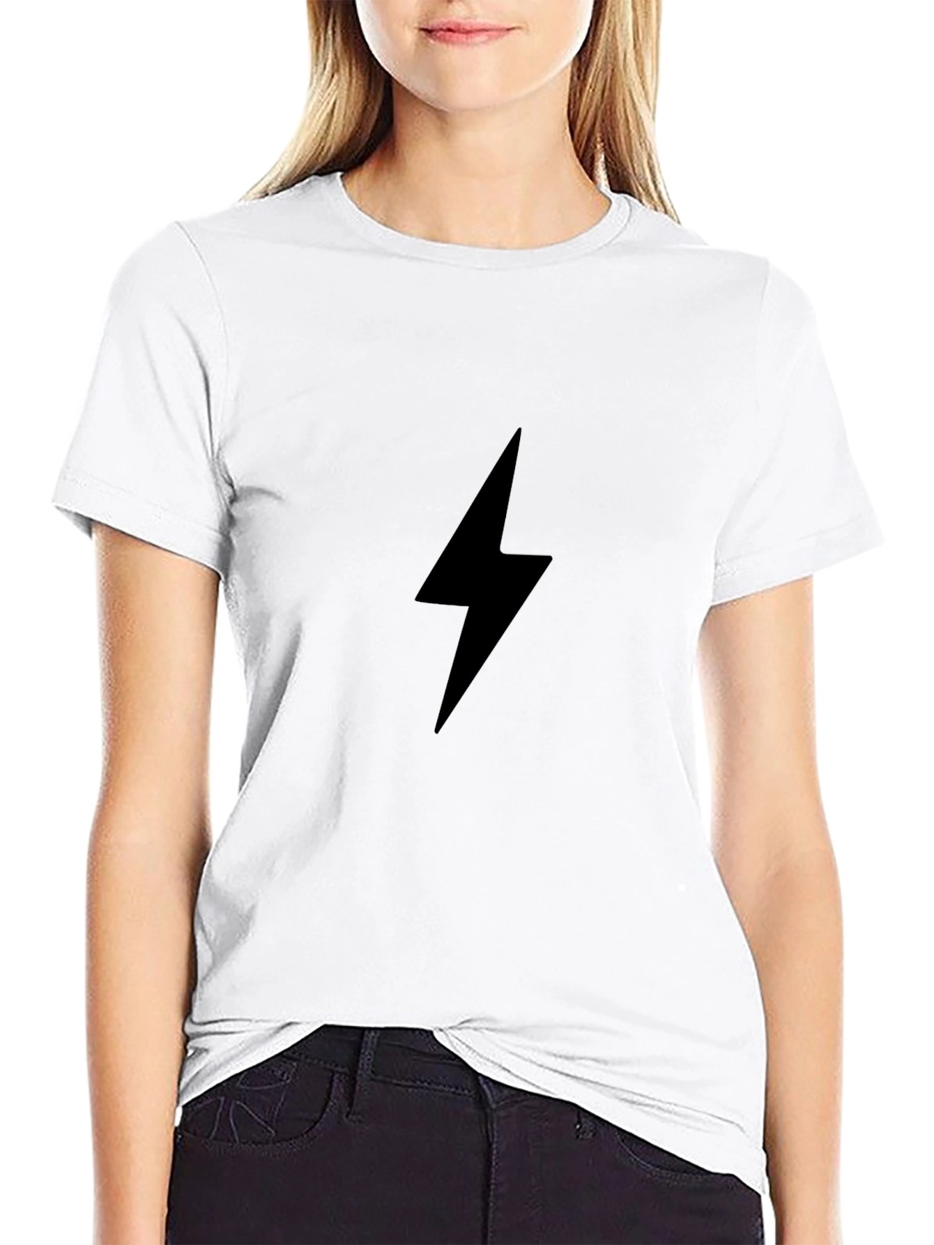 Black Black Lightning Bolt Graphic Tee view 9